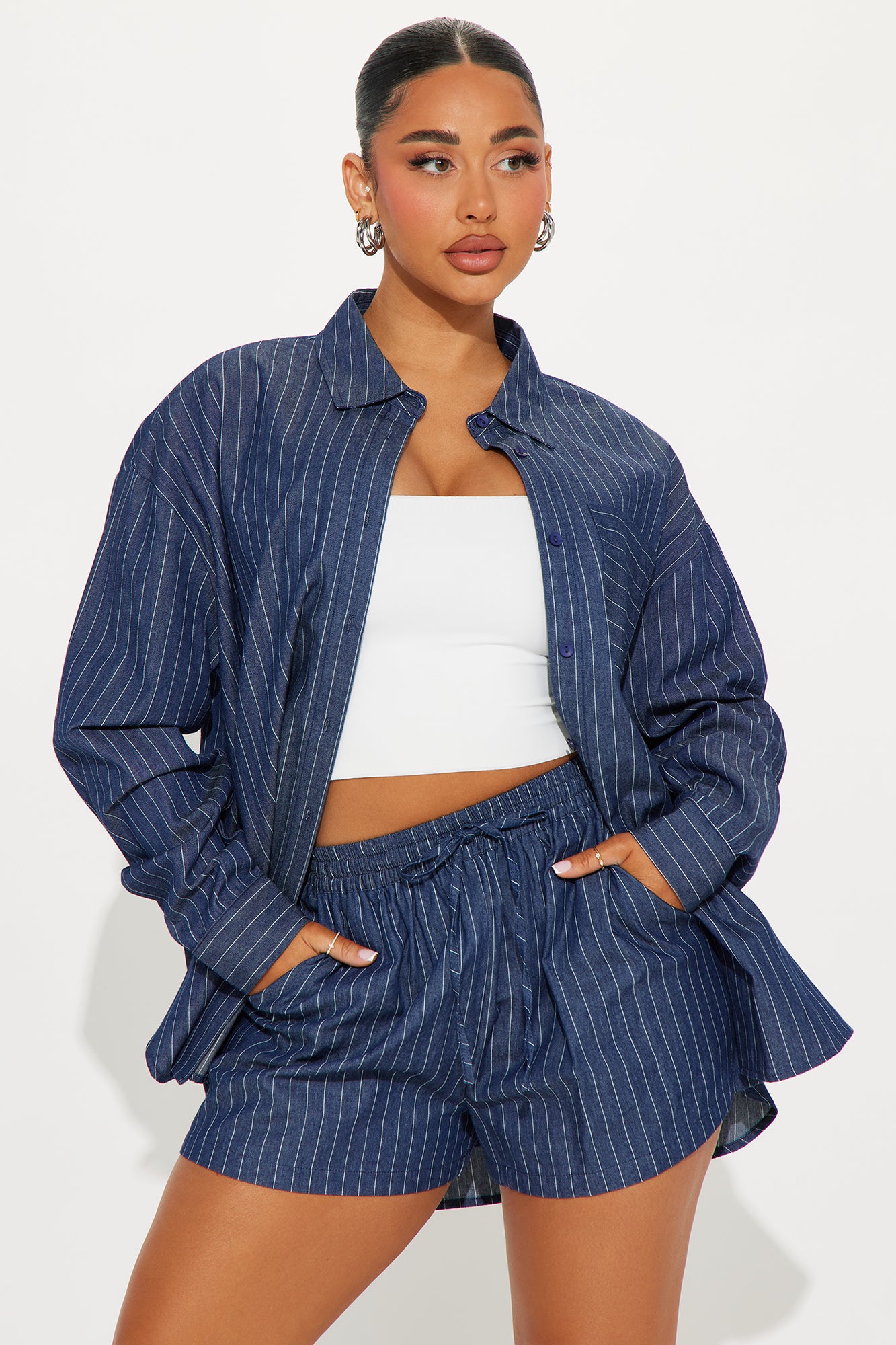 Anderson Pinstripe Short Set