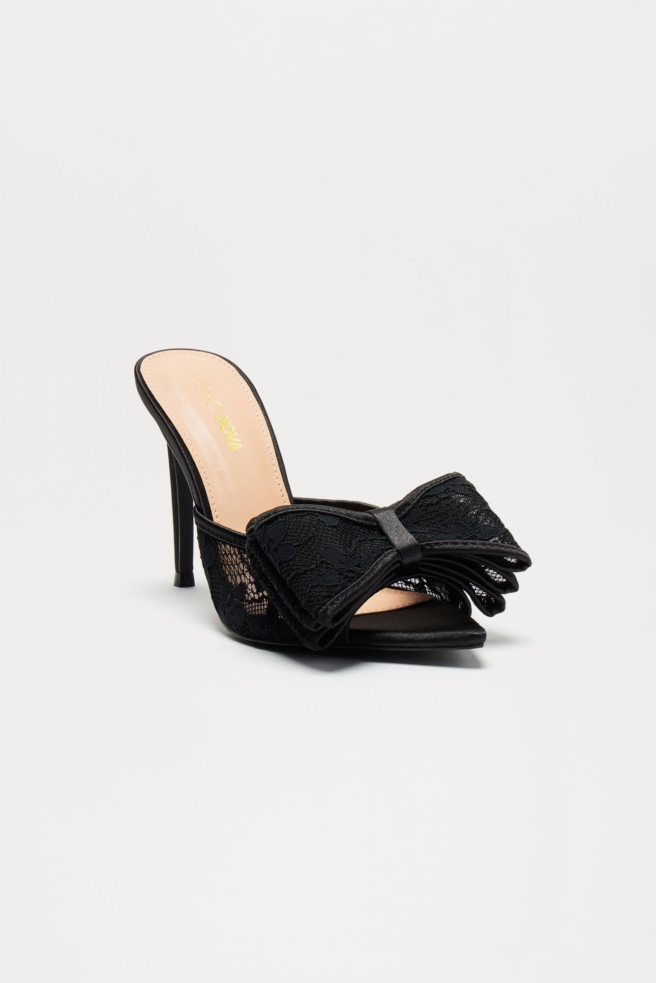 Jade Lace Bow Mules