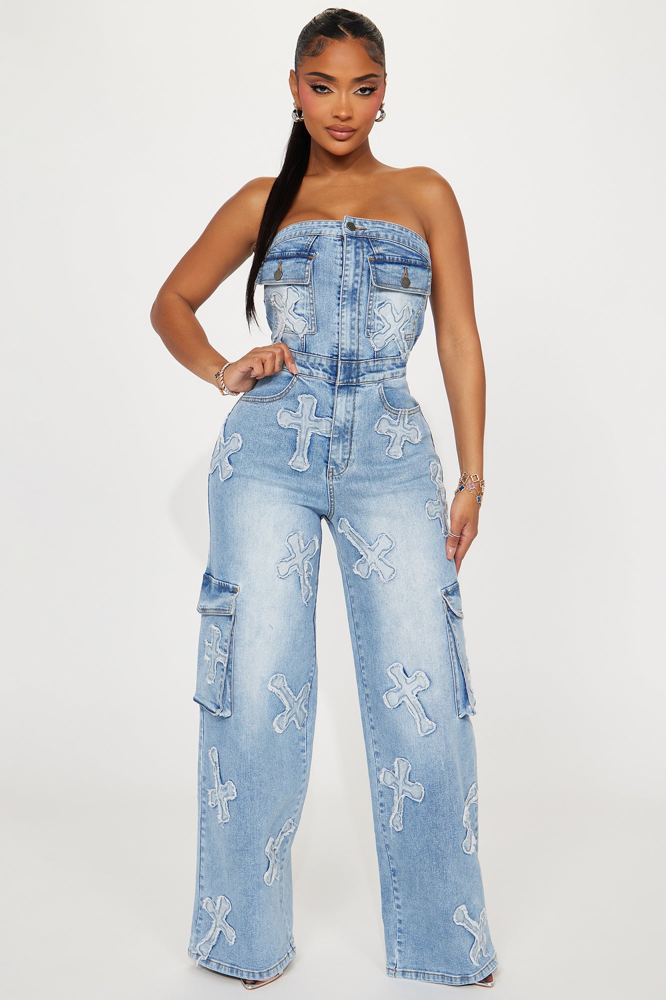 Never Cross Me Denim Jumpsuit