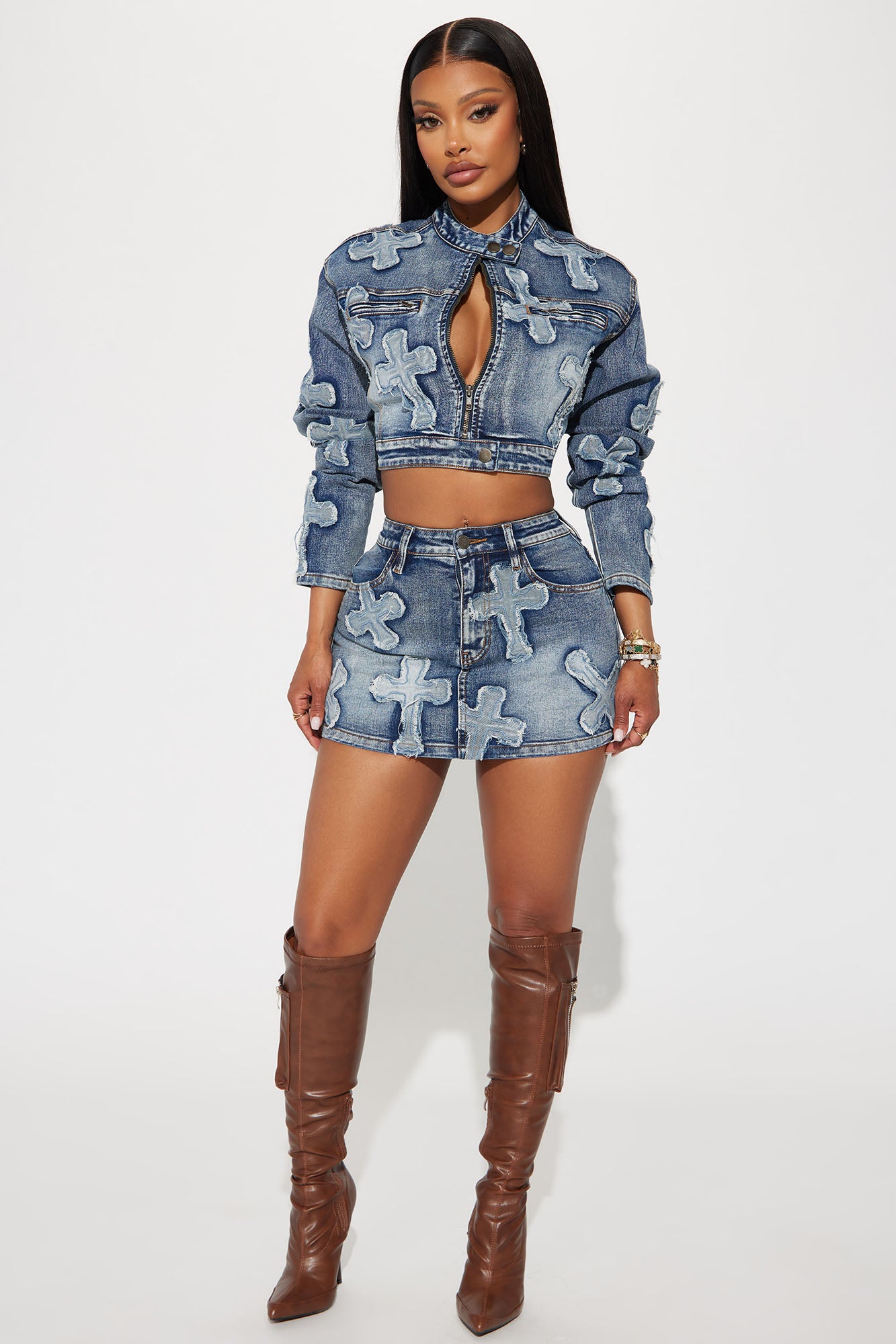 Cross Your Mind Denim Mini Skirt