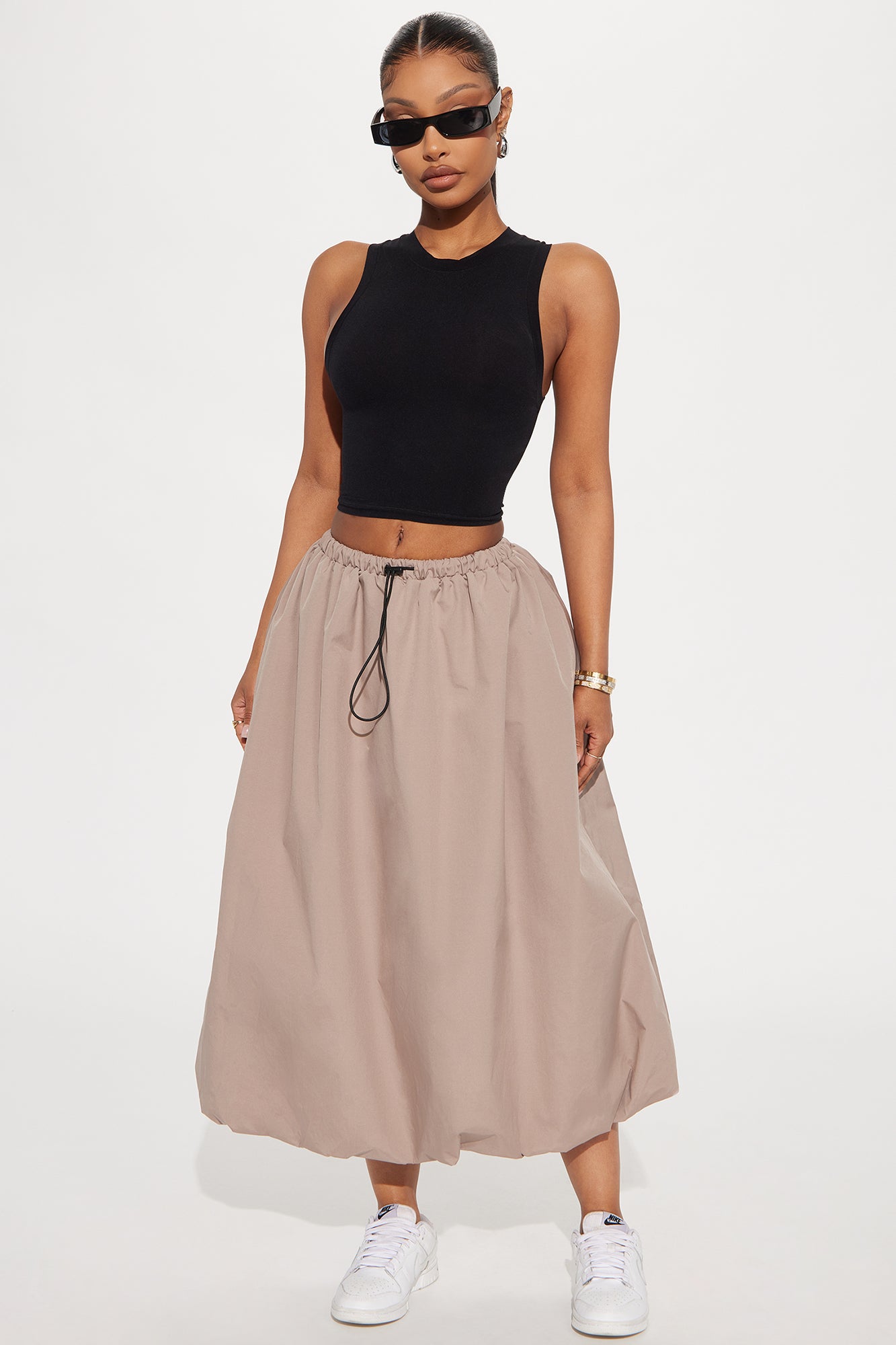 Keiko Windbreaker Bubble Midi Skirt