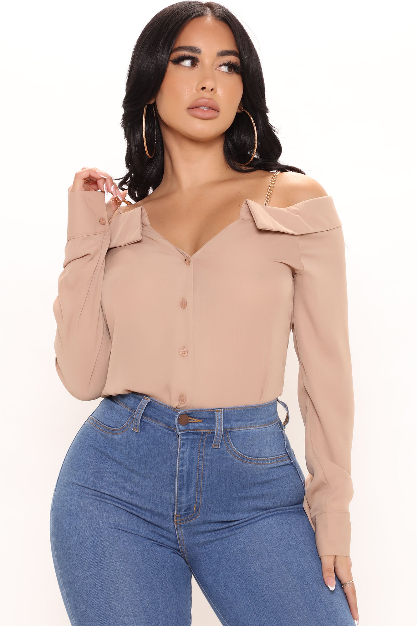 Off The Chain Chiffon Top