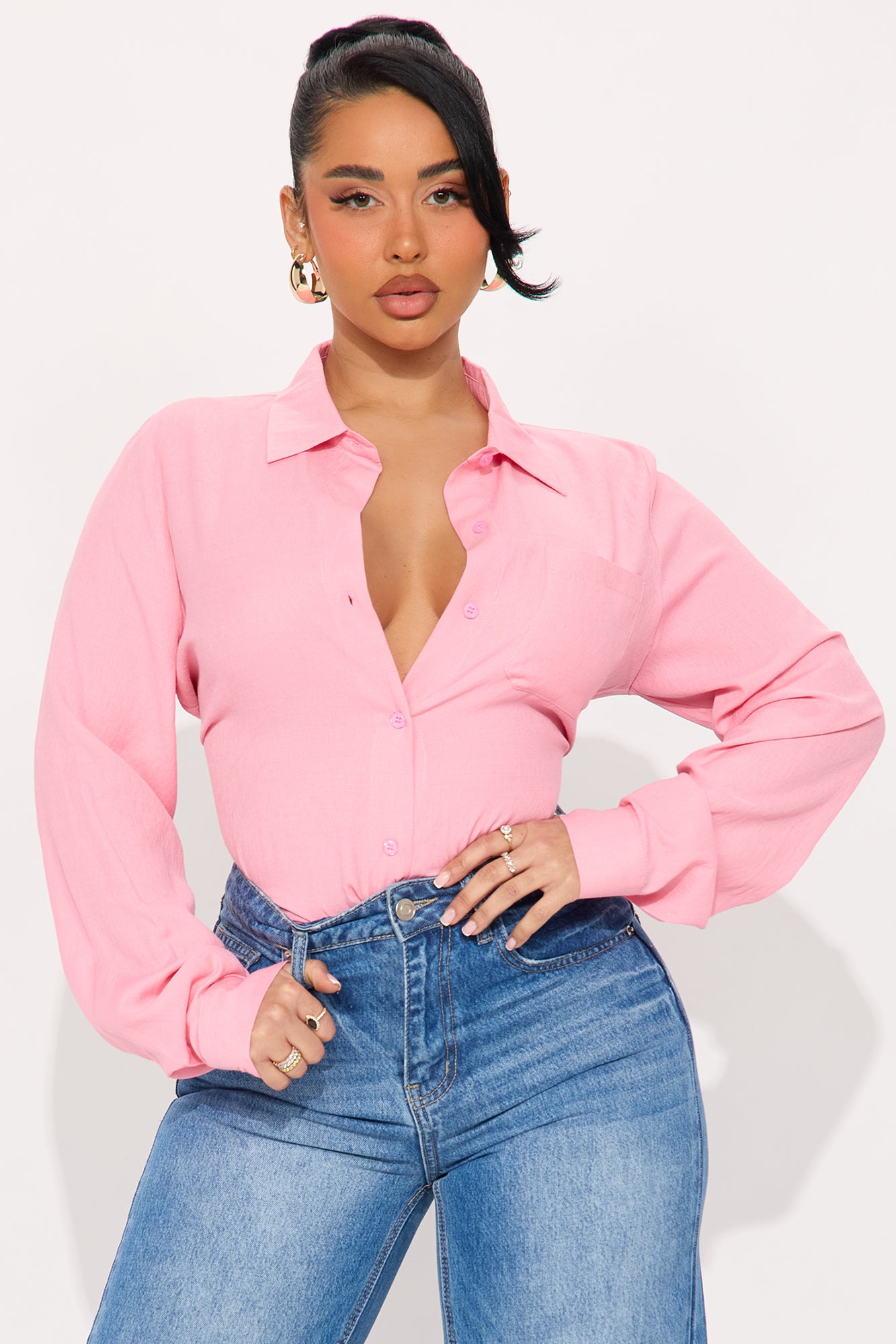Blush And Bloom Oversized Linen Shirt