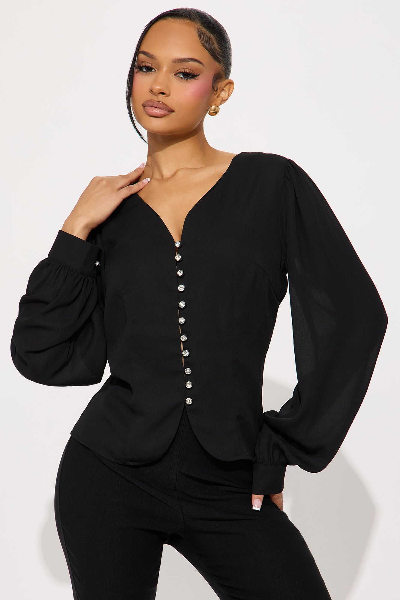 Roselia Rhinestone Blouse