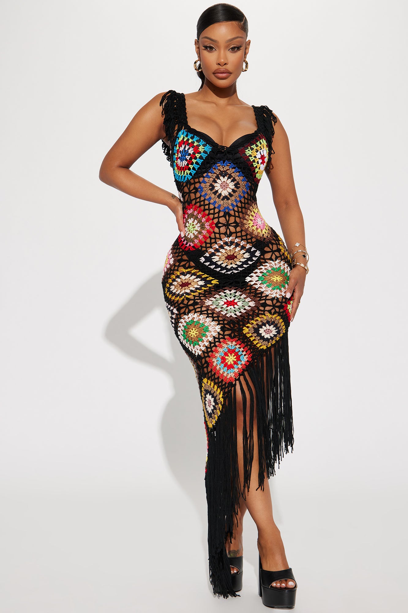Coastal Cruise Crochet Maxi Dress