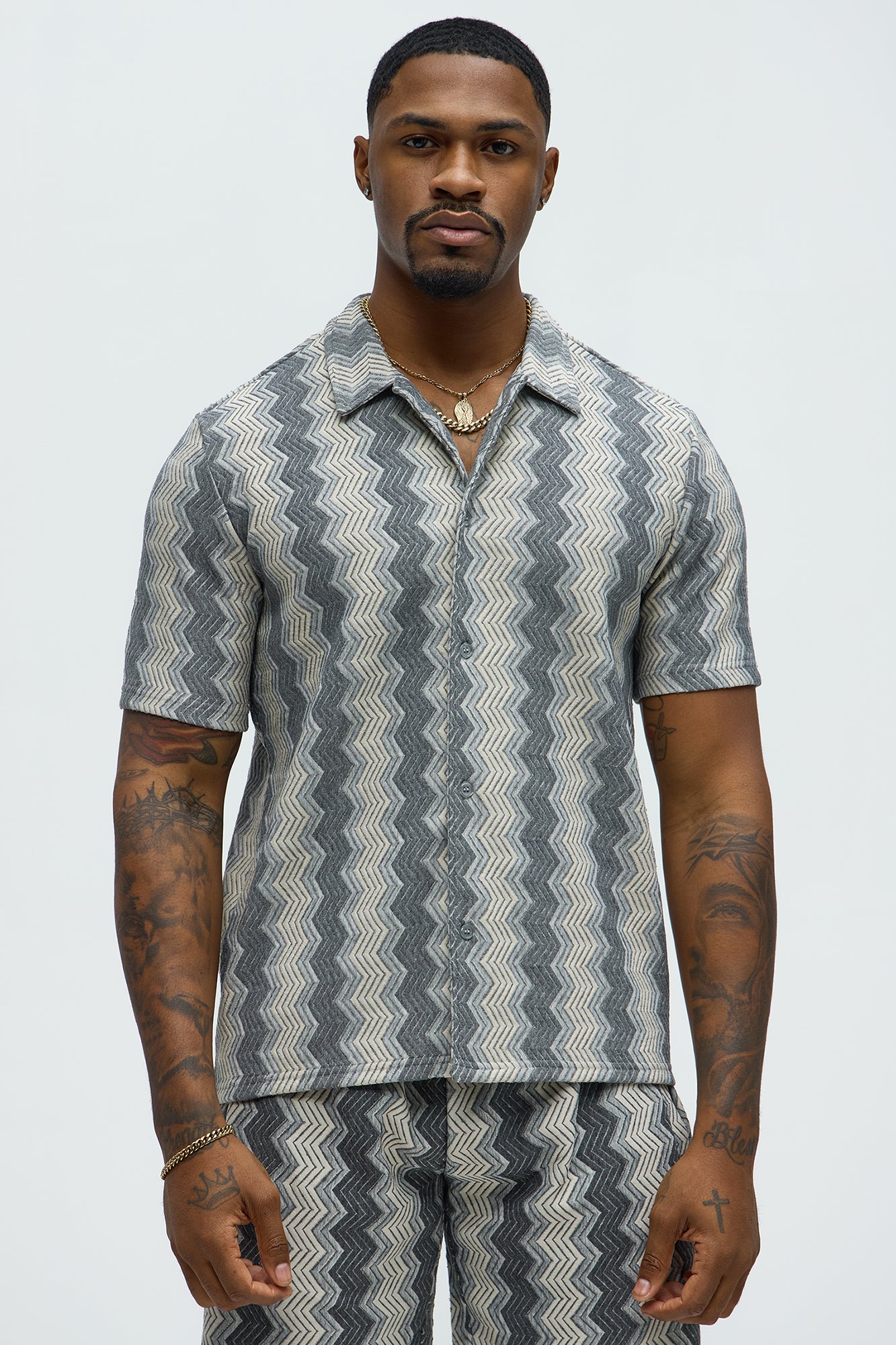 Outpost Zig Zag Short Sleeve Button Down