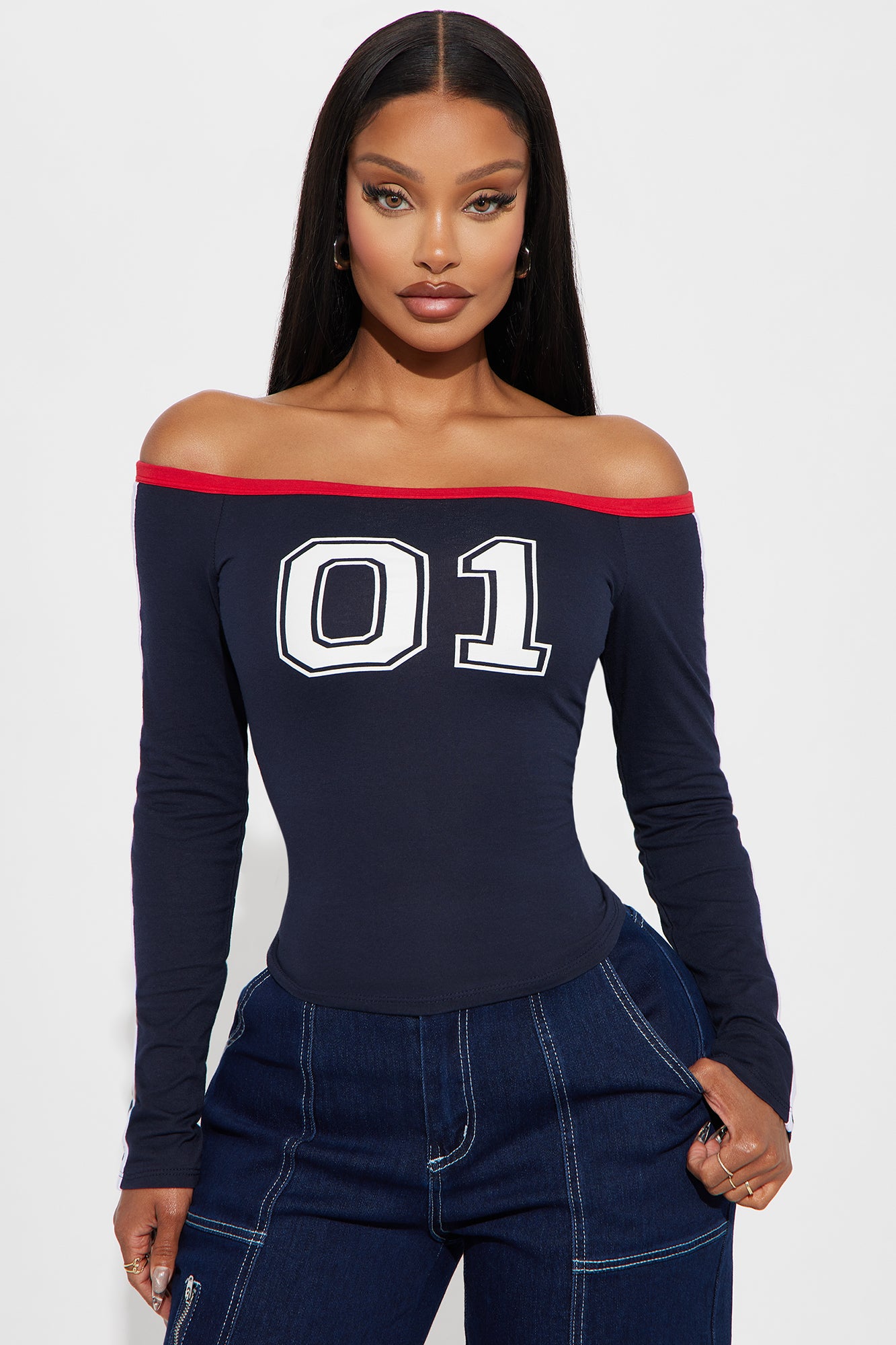 First Round Off Shoulder Top