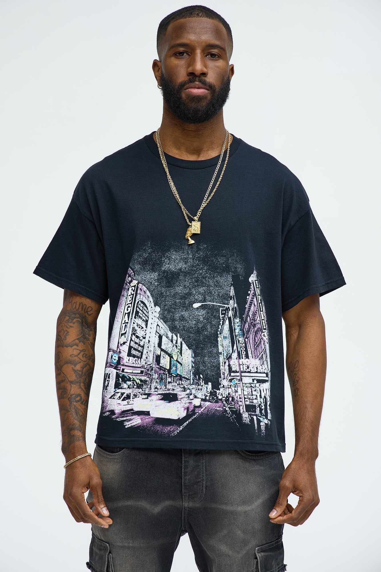 Nightlife Short Sleeve Cropped Tee