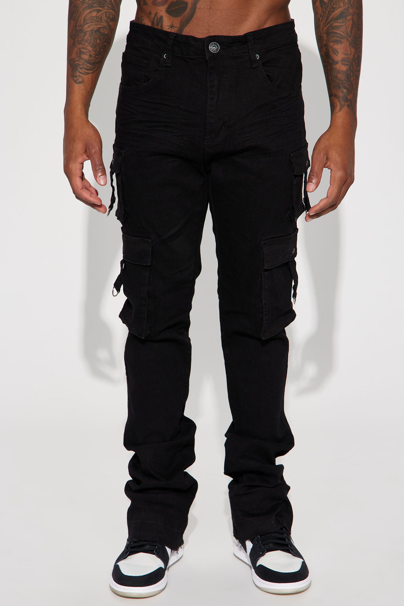 With Me Cargo Stacked Skinny Flare Jeans
