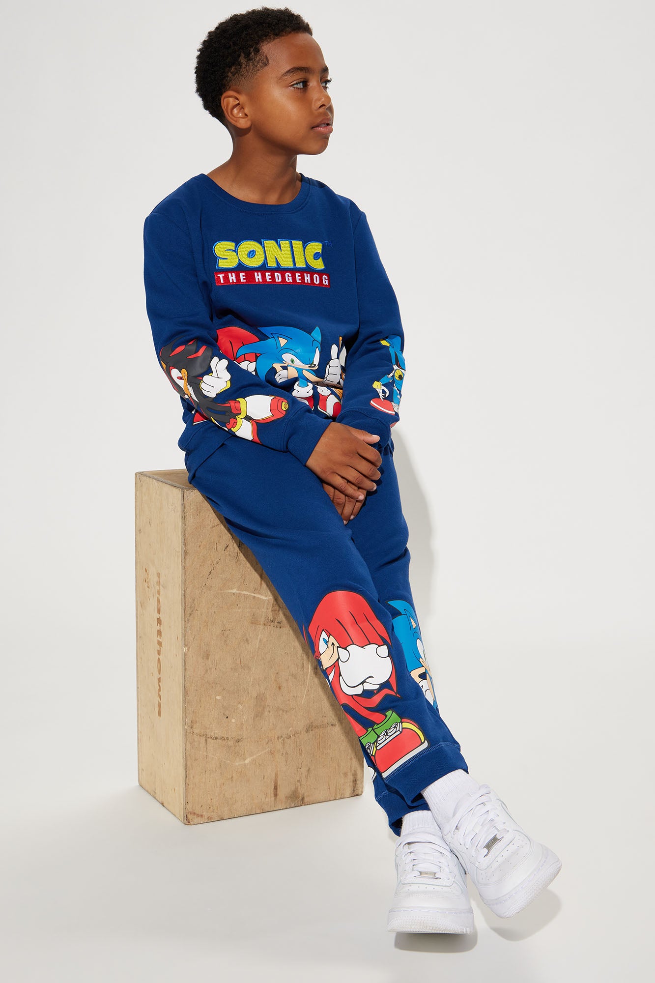 Mini Sonic Embroidered Fleece Jogger Set