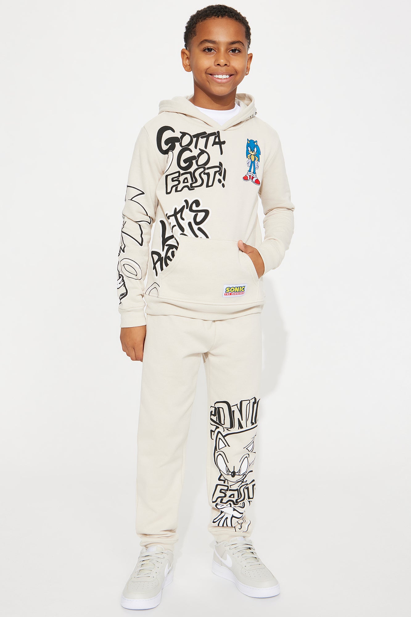 Mini Sonic Graffiti Embroidered Fleece Jogger Set