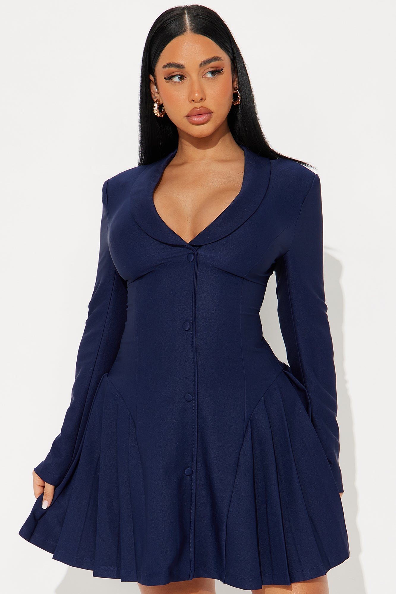 Whitley Pleated Blazer Mini Dress