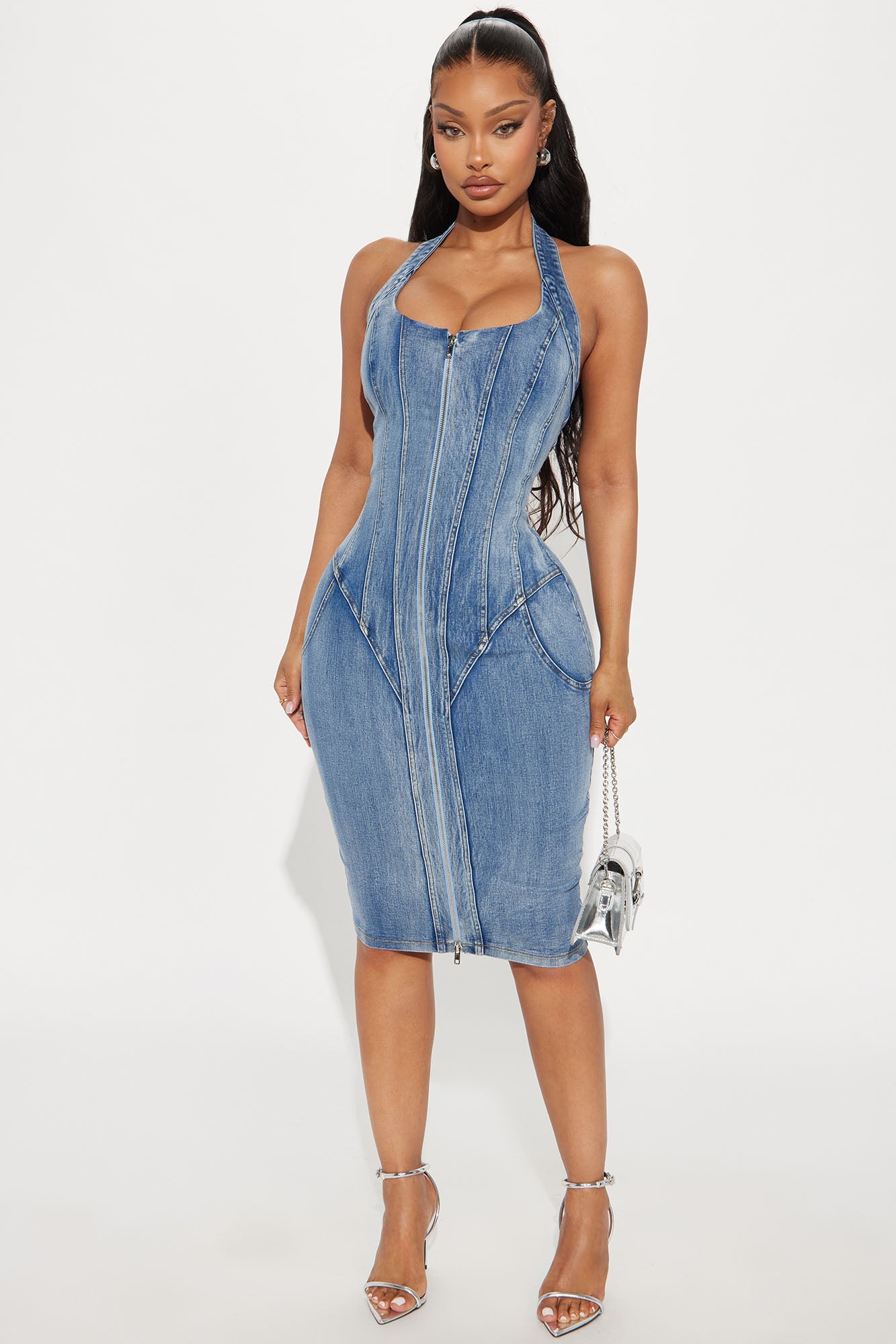 Sevie Denim Midi Dress