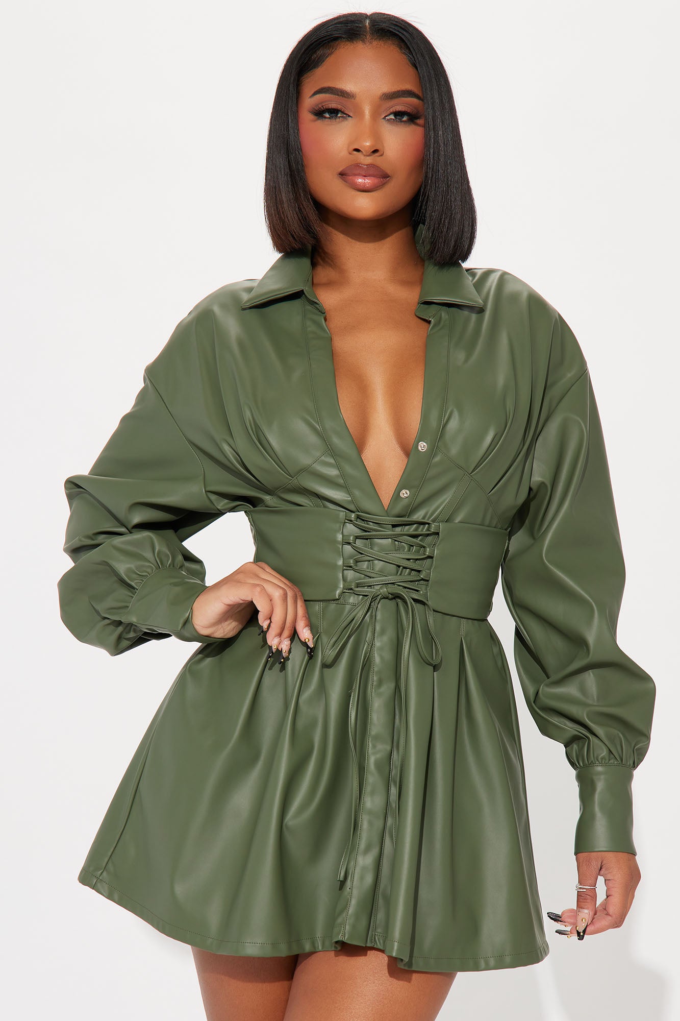 Bianca Faux Leather Mini Dress