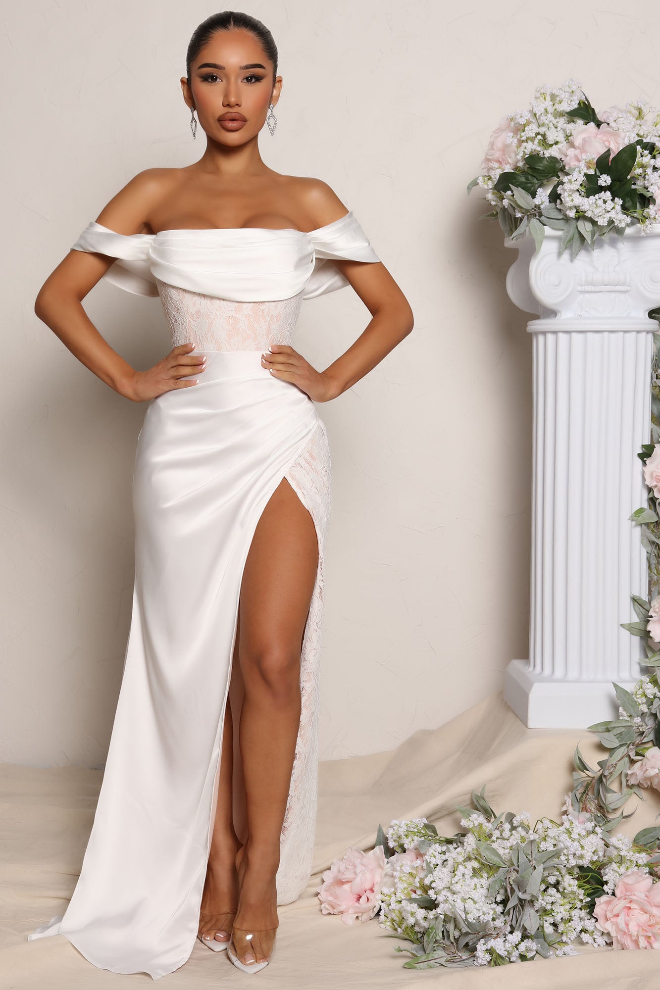 Down The Aisle Satin Maxi Dress
