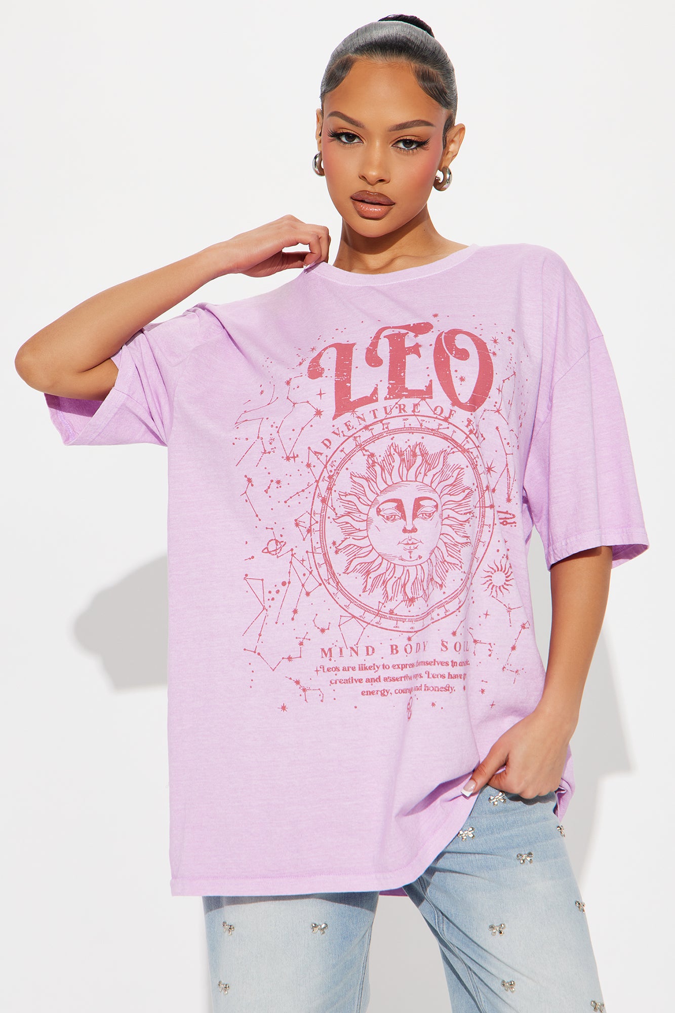Leo Energy Washed Oversized Tee