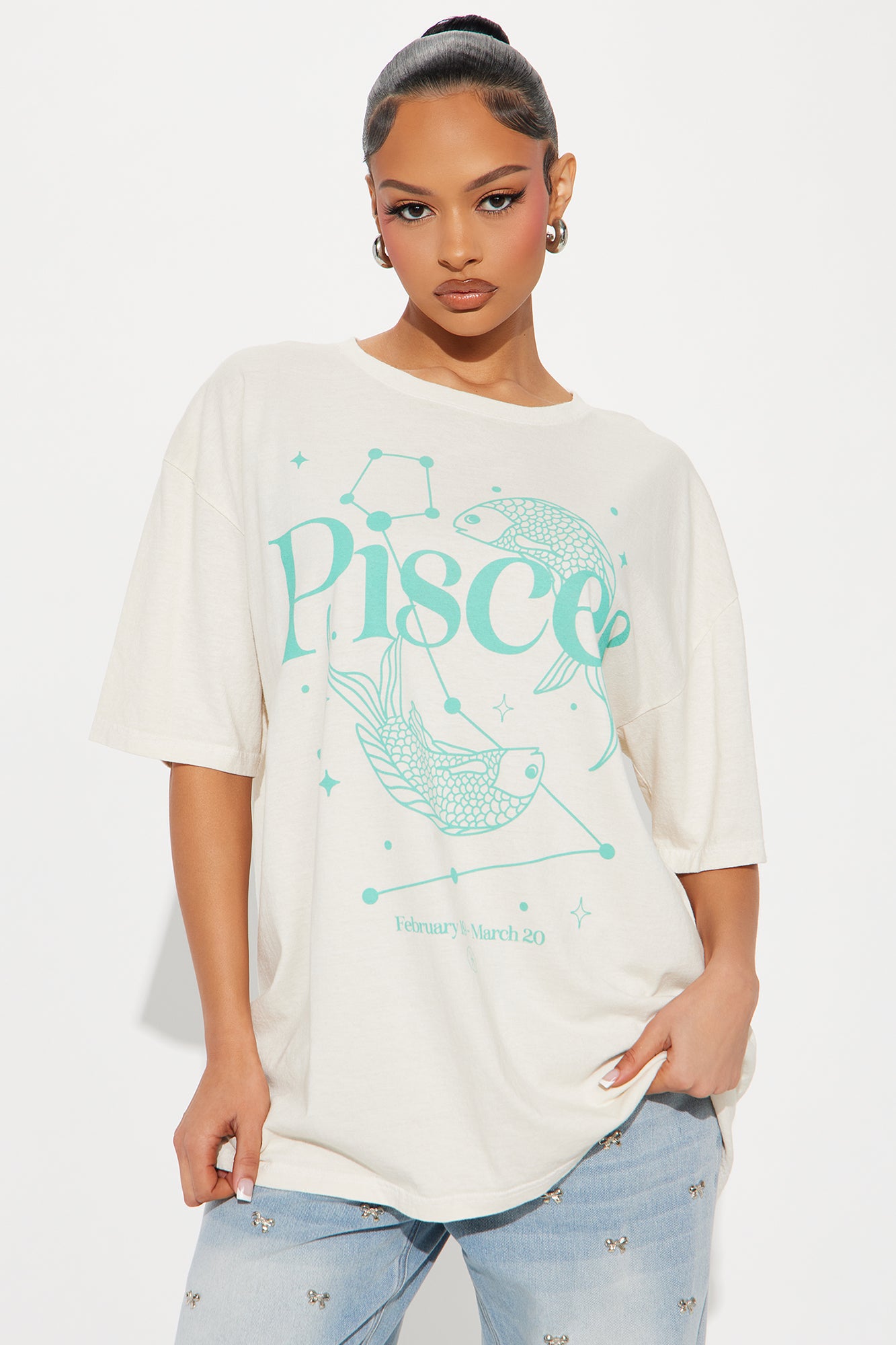 Pisces Washed Oversized Tee
