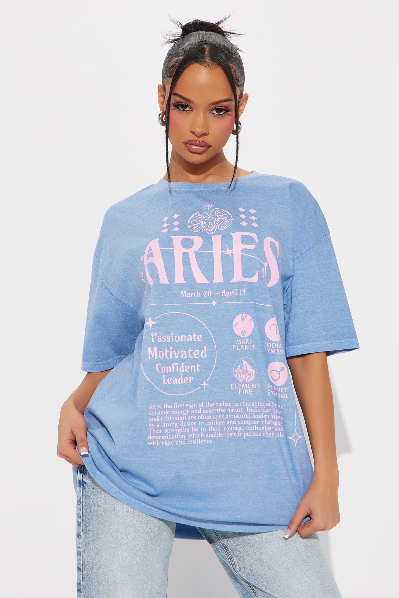 Aries Energy Washed Oversized Tee
