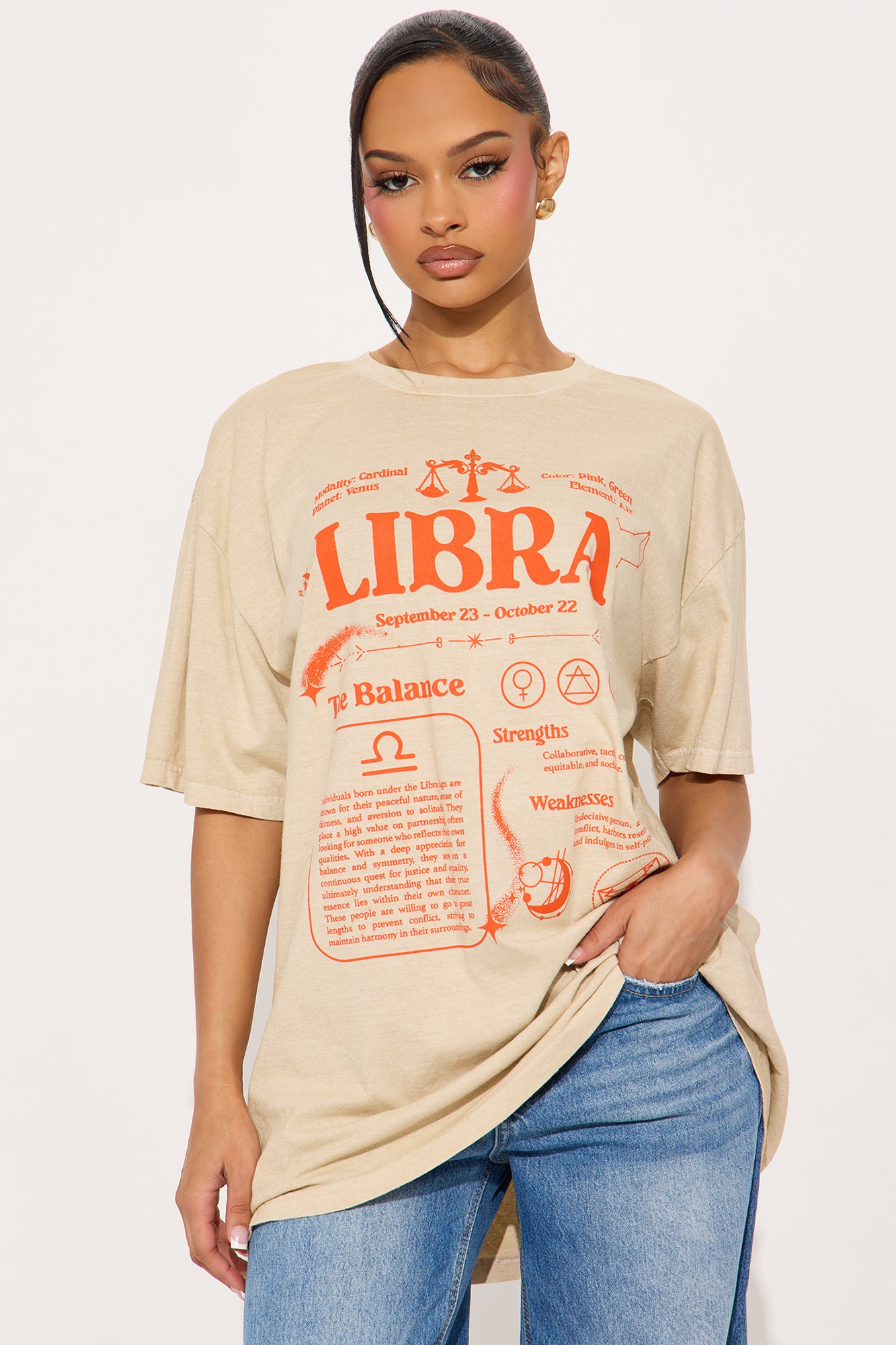 Libra Szn Washed Oversized Tee