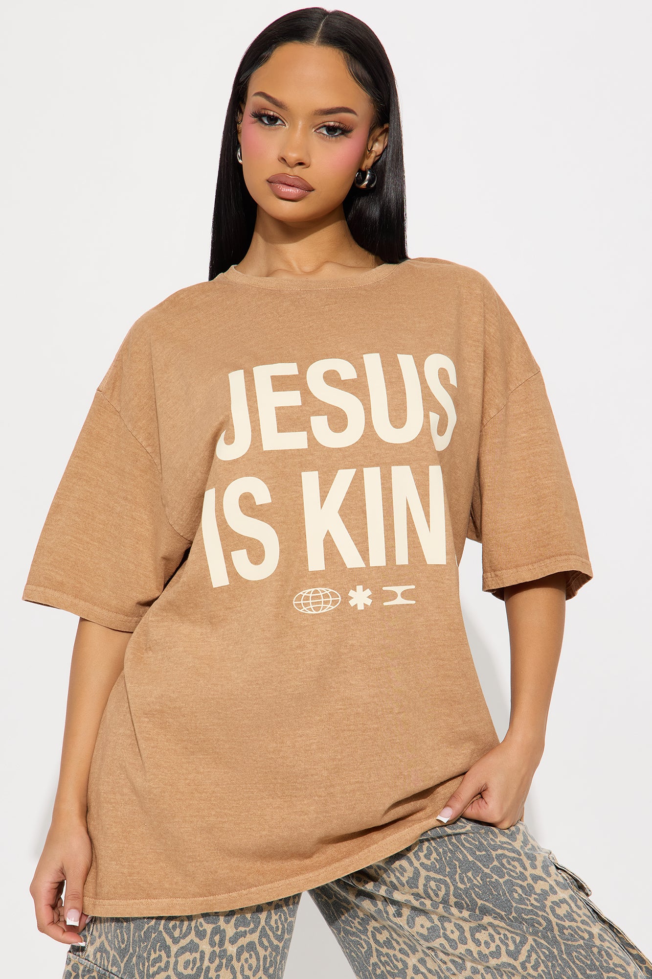 Jesus is King Washed Oversized Tee