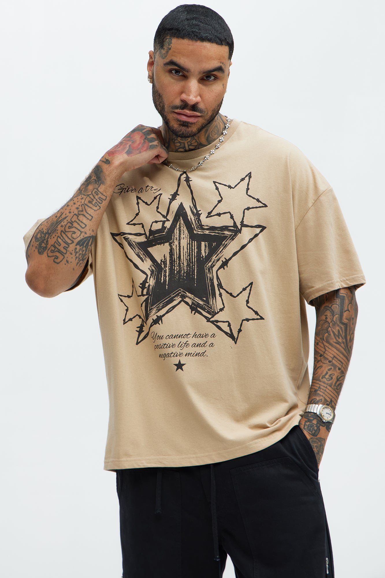 Give A Try Oversized Short Sleeve Tee
