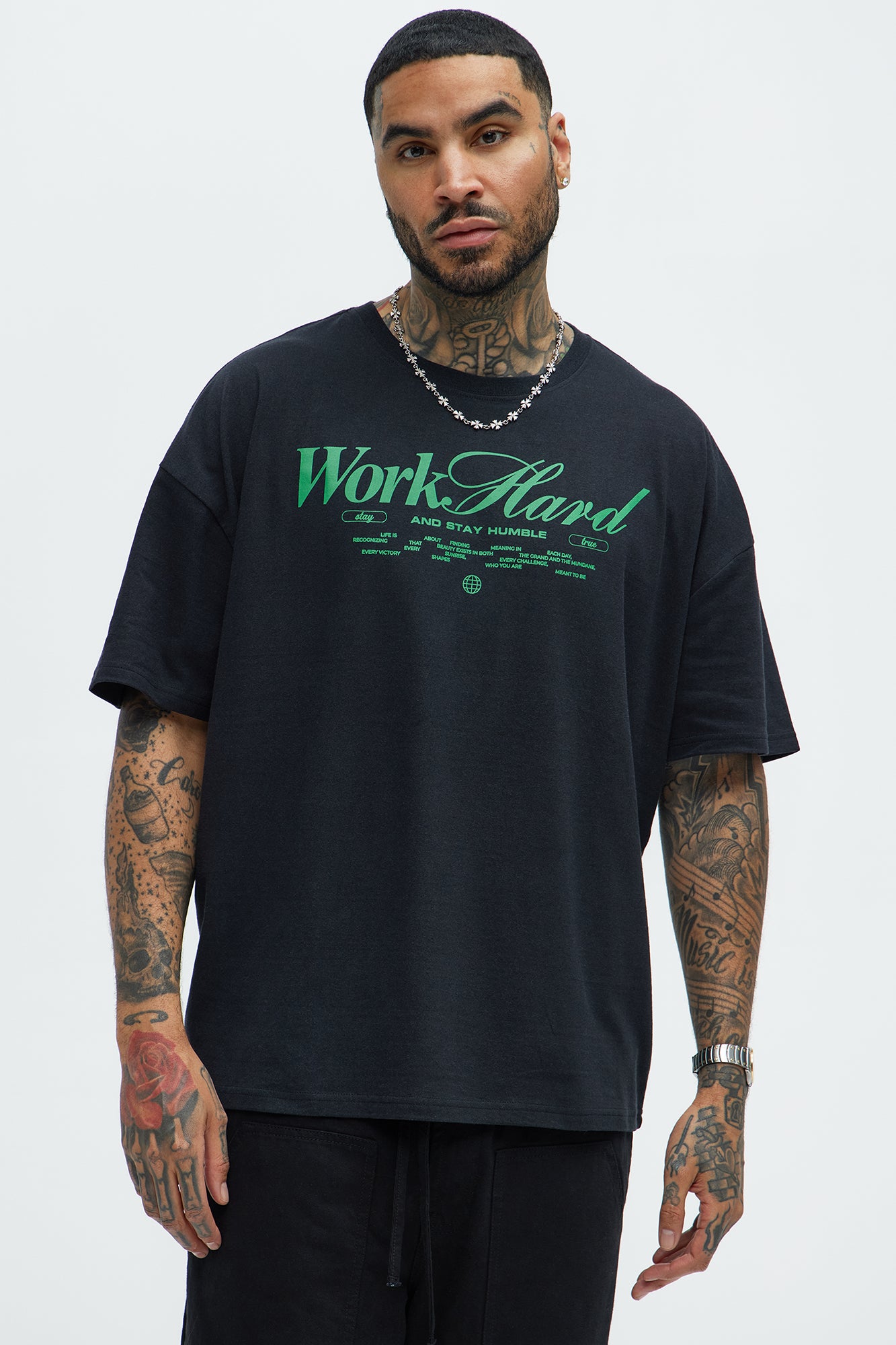 Work Hard Oversized Short Sleeve Tee