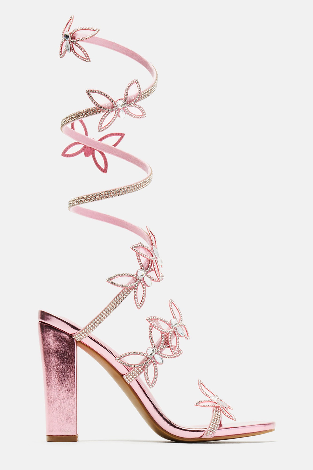 Never Blend In Butterfly Wrap Up Heeled Sandals