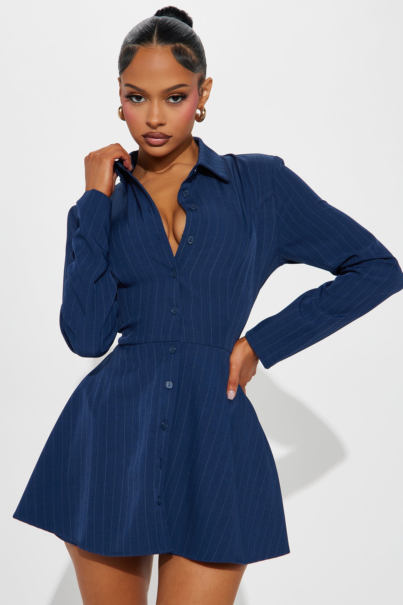 She's Putting In Work Pin Stripe Romper