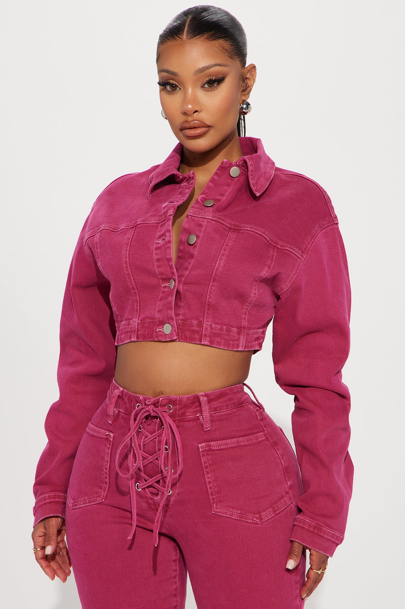 Oasis Stretch Cropped Denim Jacket