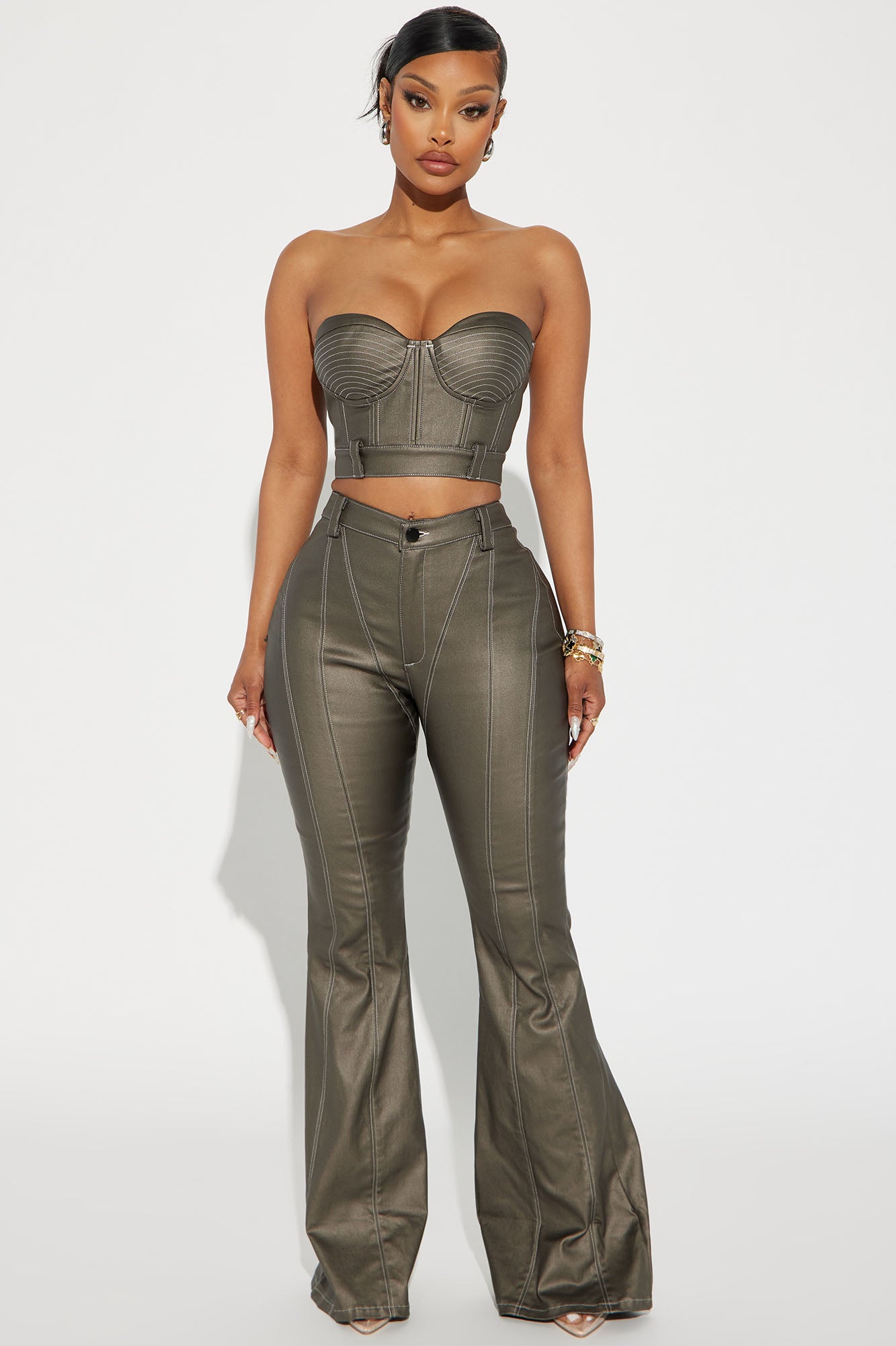 Lola Faux Leather Pant  Set