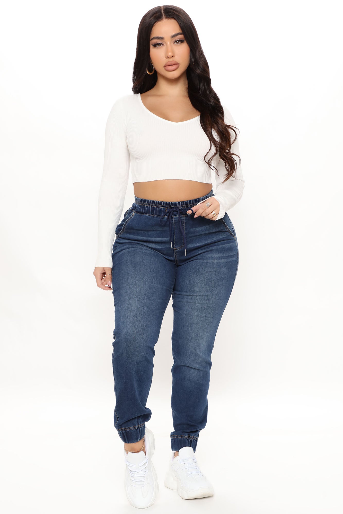 A Soft Touch Knit Denim Joggers