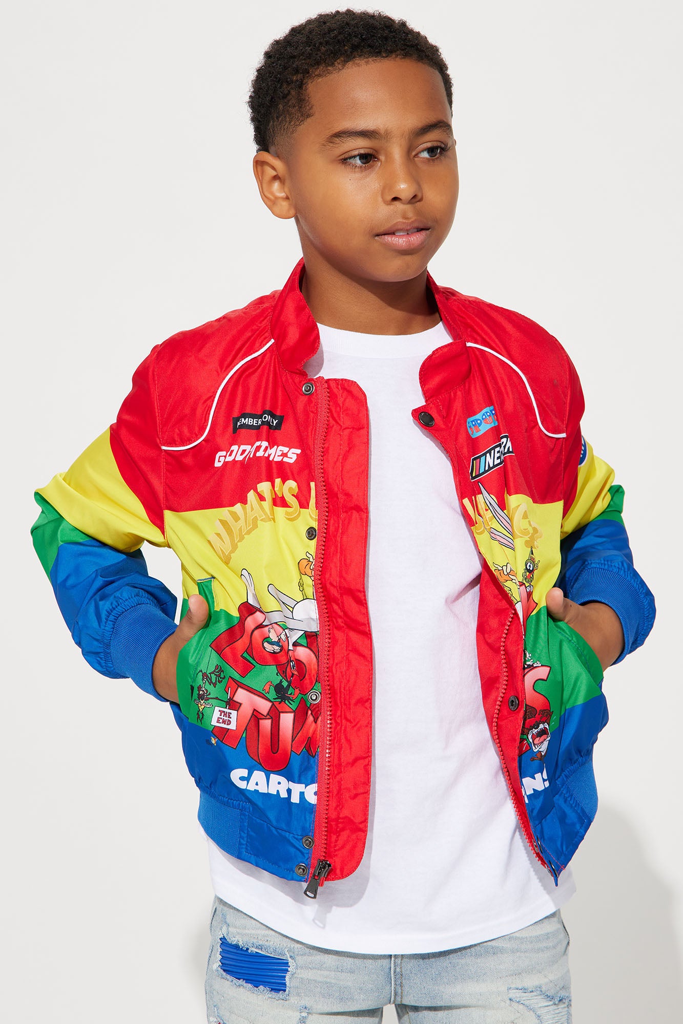 Mini Looney Tunes Colorblock Nylon Windbreaker