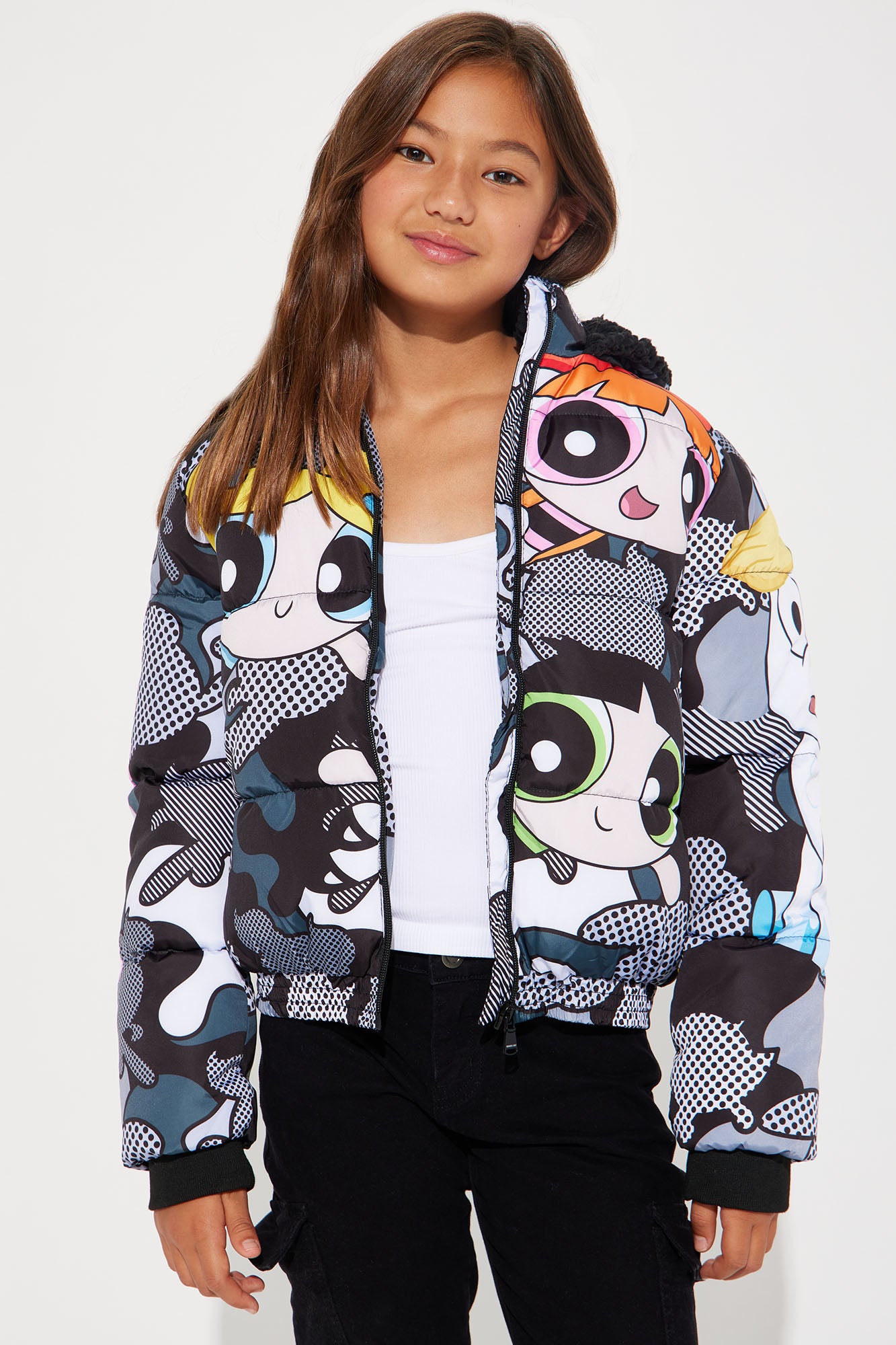 Mini Powerpuff Girls Camo Puffer Jacket