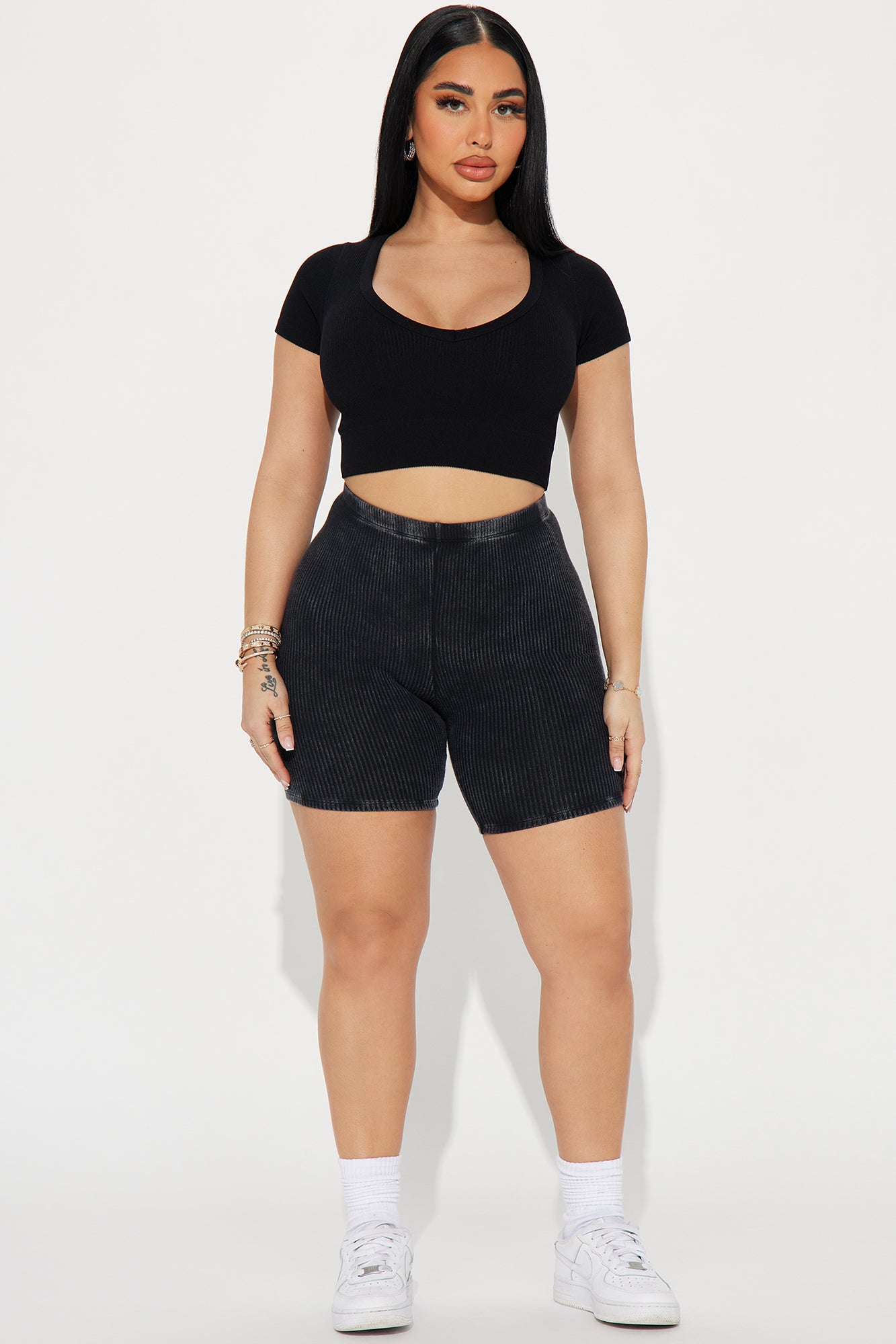 Never Too Late Washed Biker Short