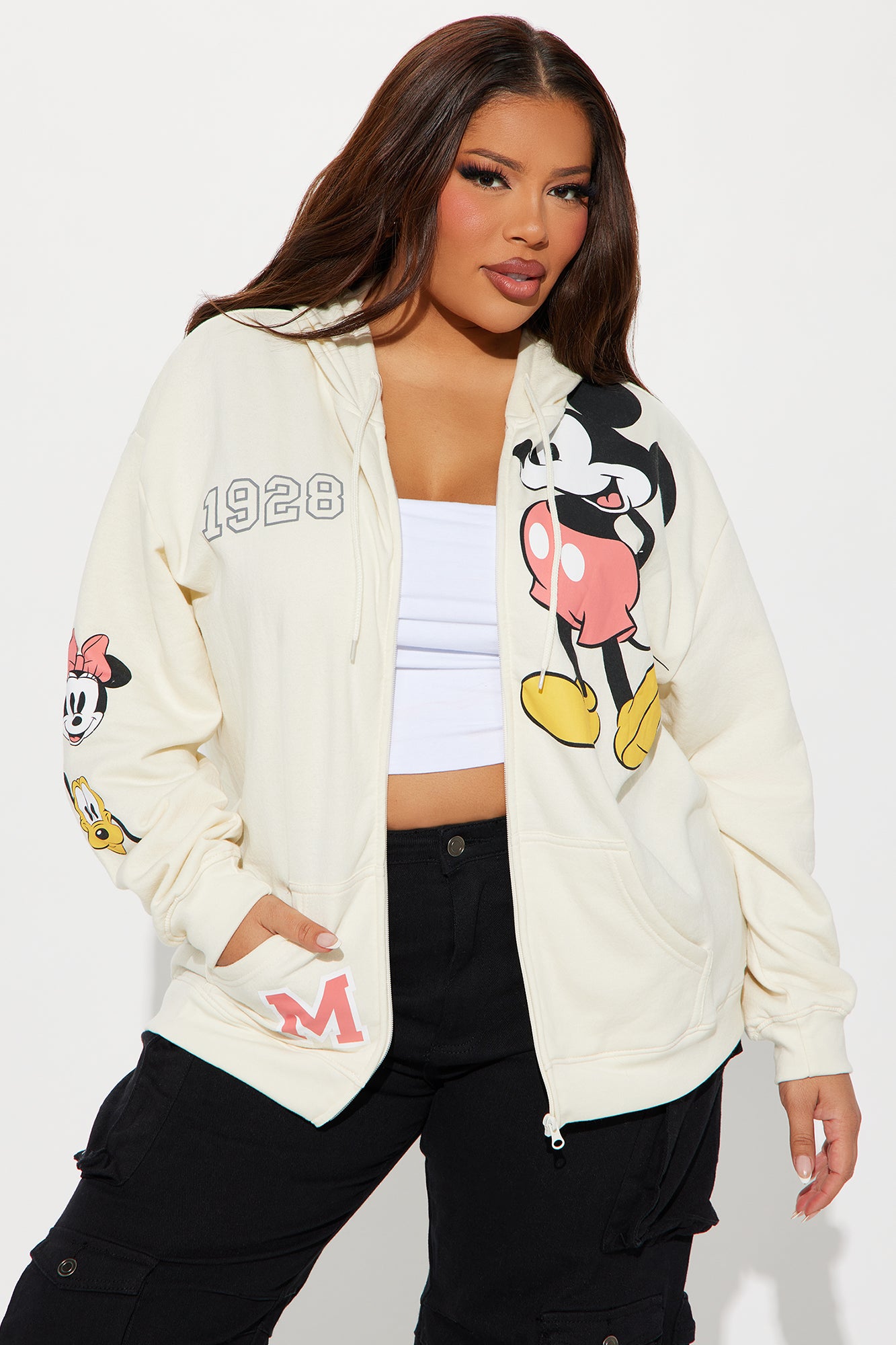 Mickey Mouse Zip Front Hoodie