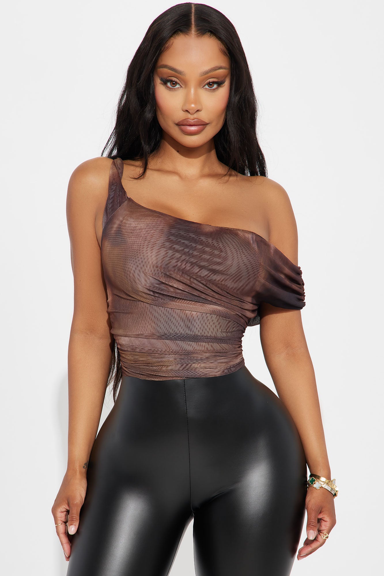 Julia Mesh Off Shoulder Top