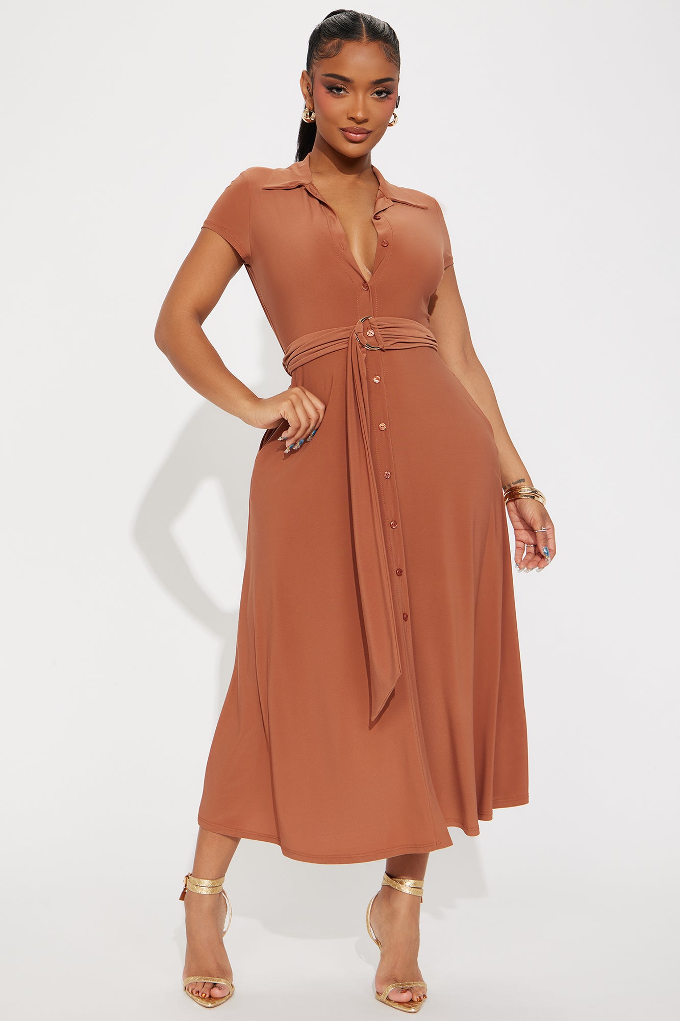 Elise Button Up Midi Dress