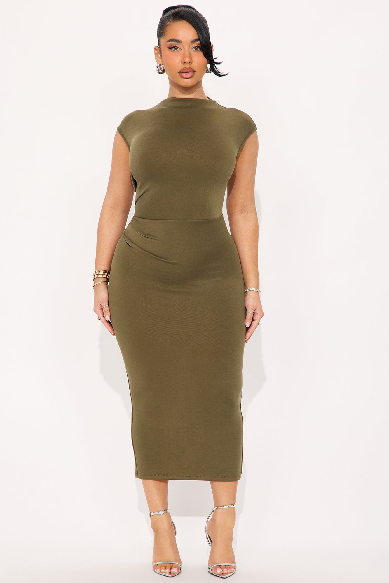 Carrie Ruched Midi Dress