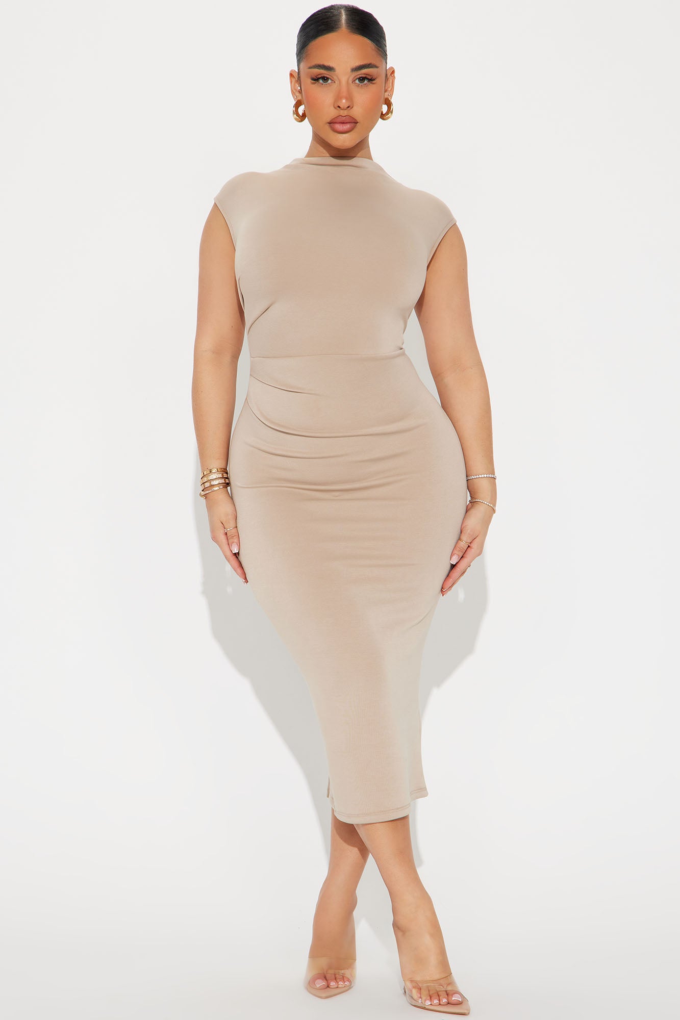 Carrie Ruched Midi Dress