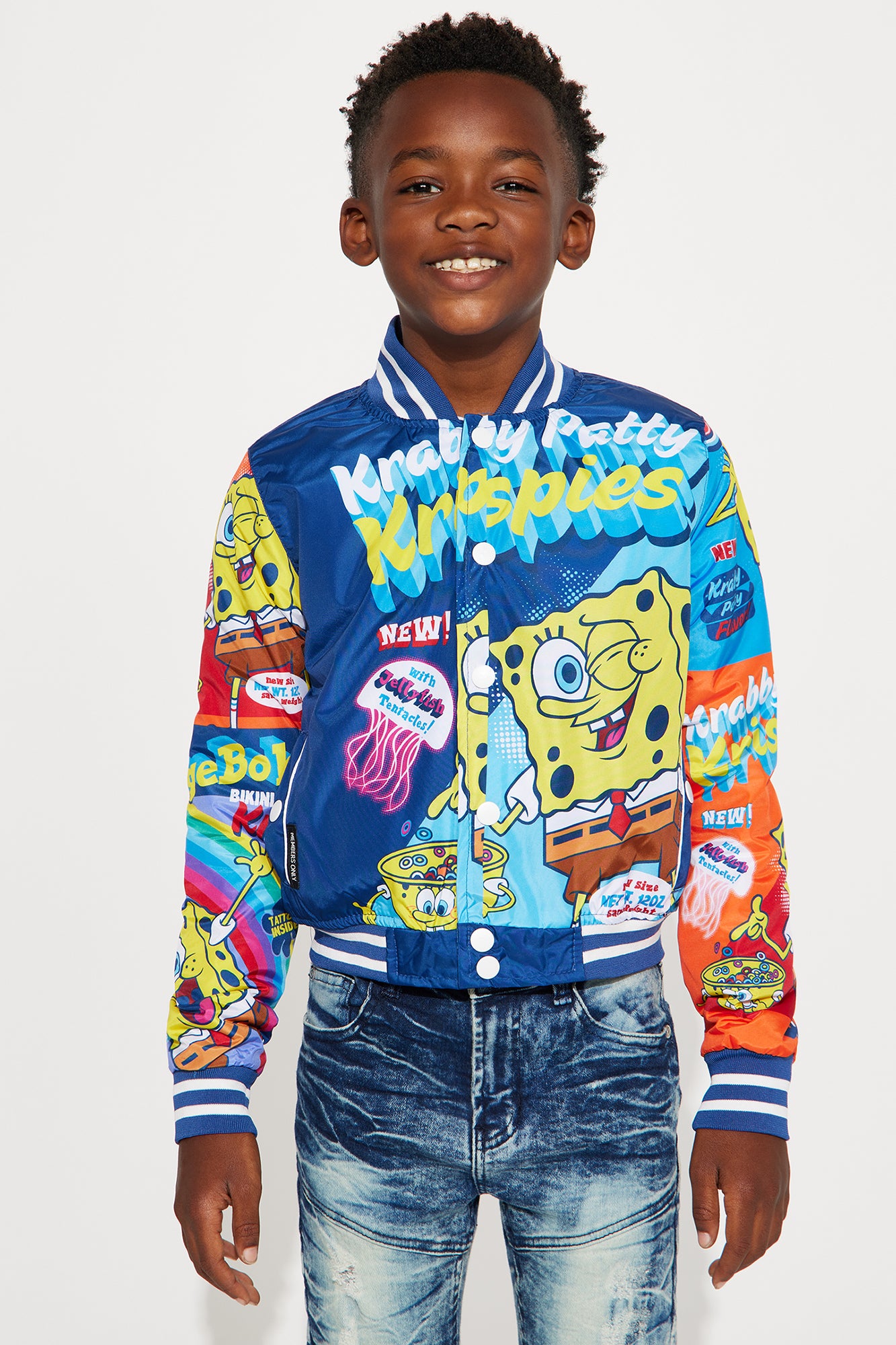 Mini SpongeBob Krabby Patty Krispies Varsity Bomber Jacket