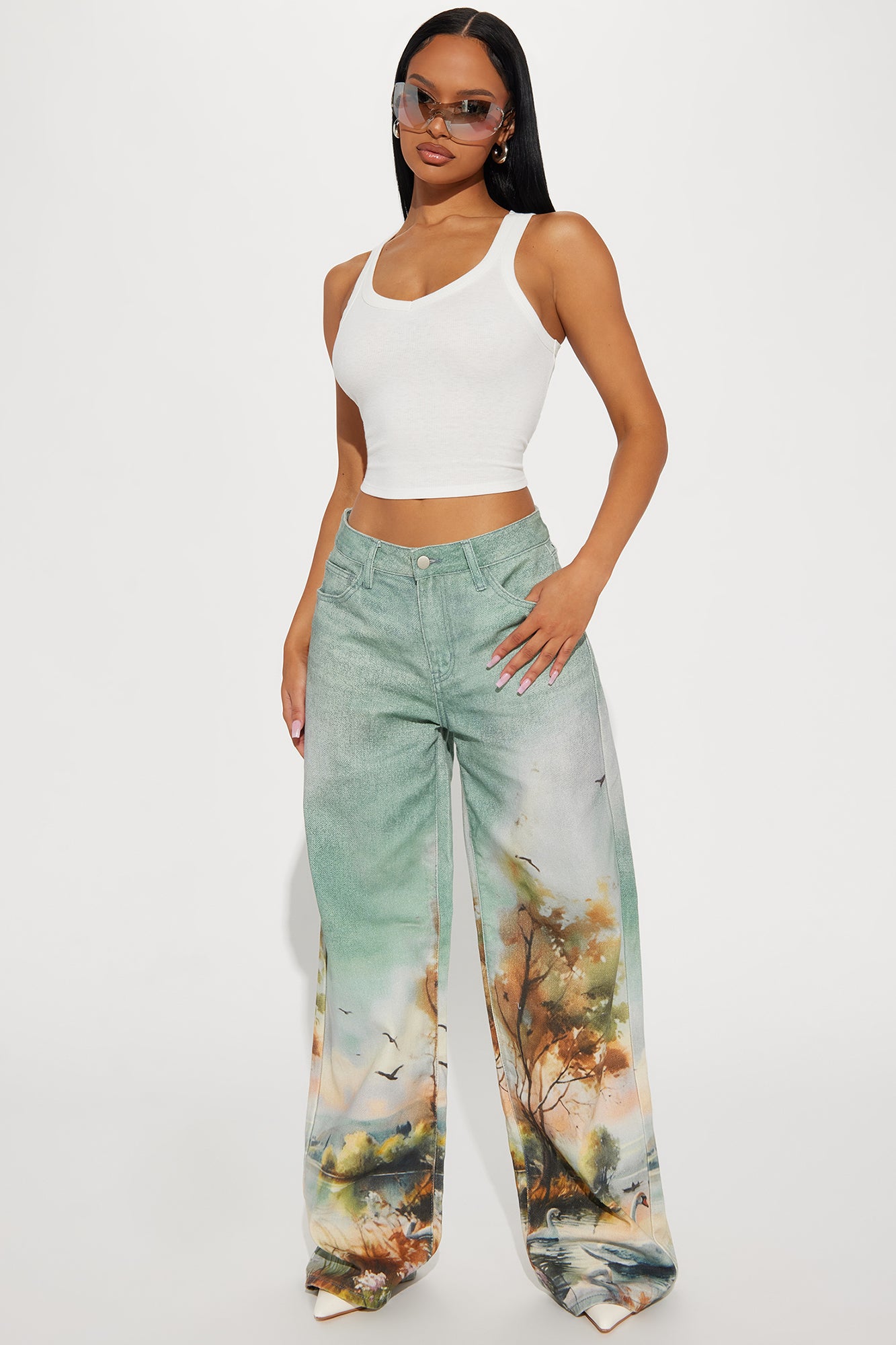Serene Scene Wide Leg Jeans