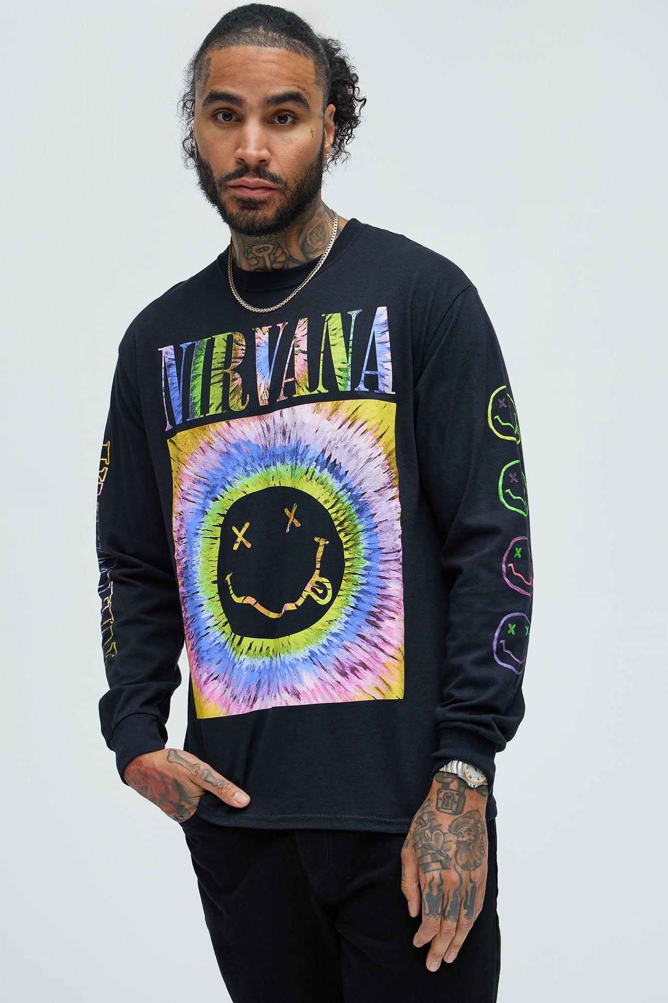 Nirvana Smiley Face Long Sleeve Tee