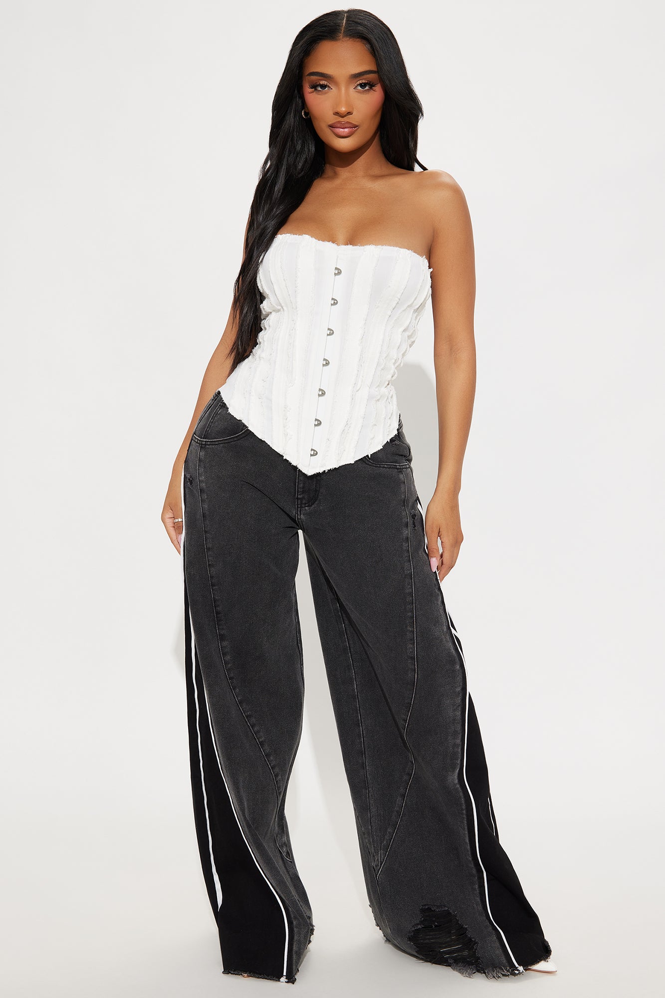 Shooting My Shot Elastic Waistband Baggy Jeans