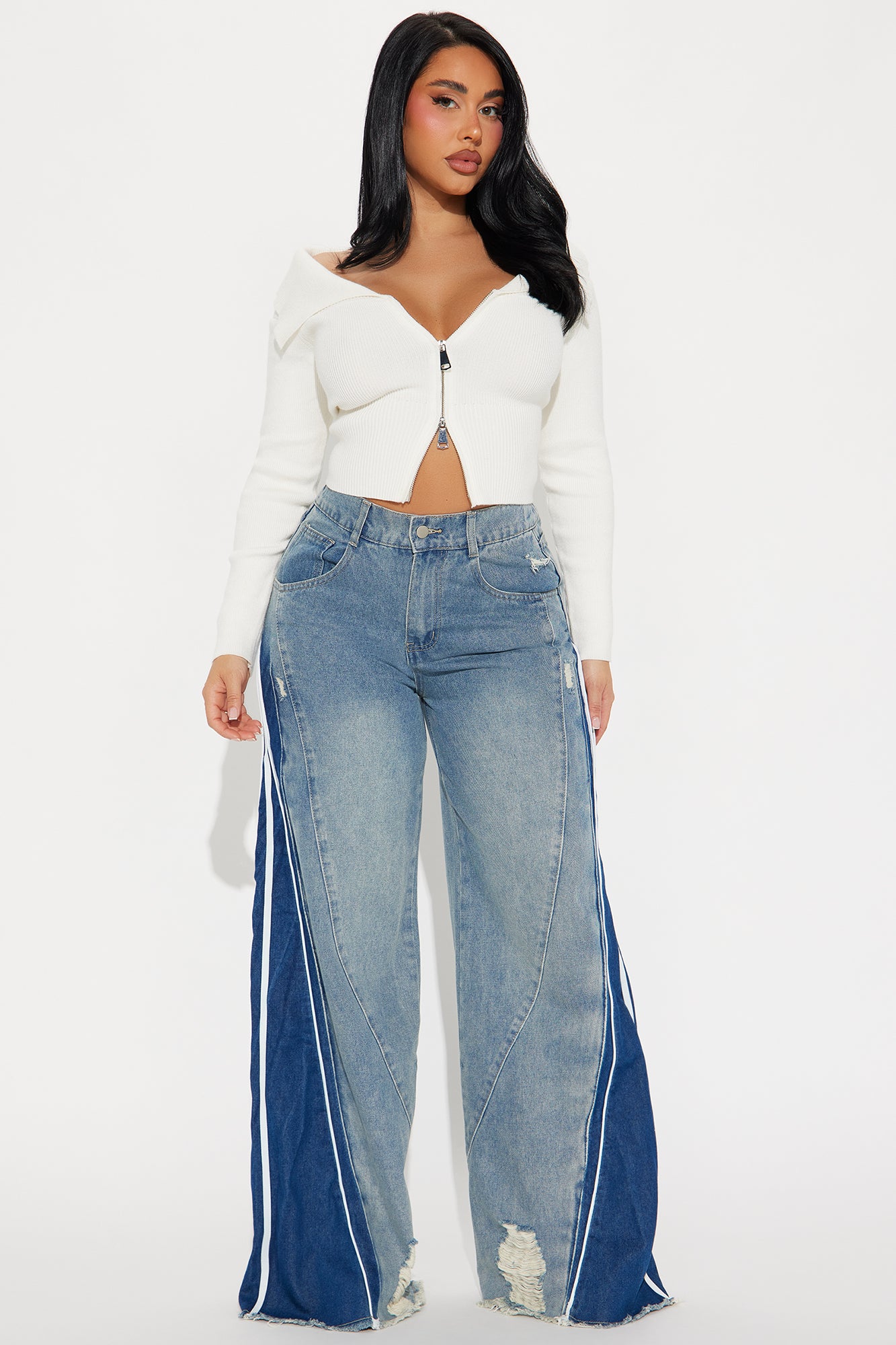 Shooting My Shot Elastic Waistband Baggy Jeans