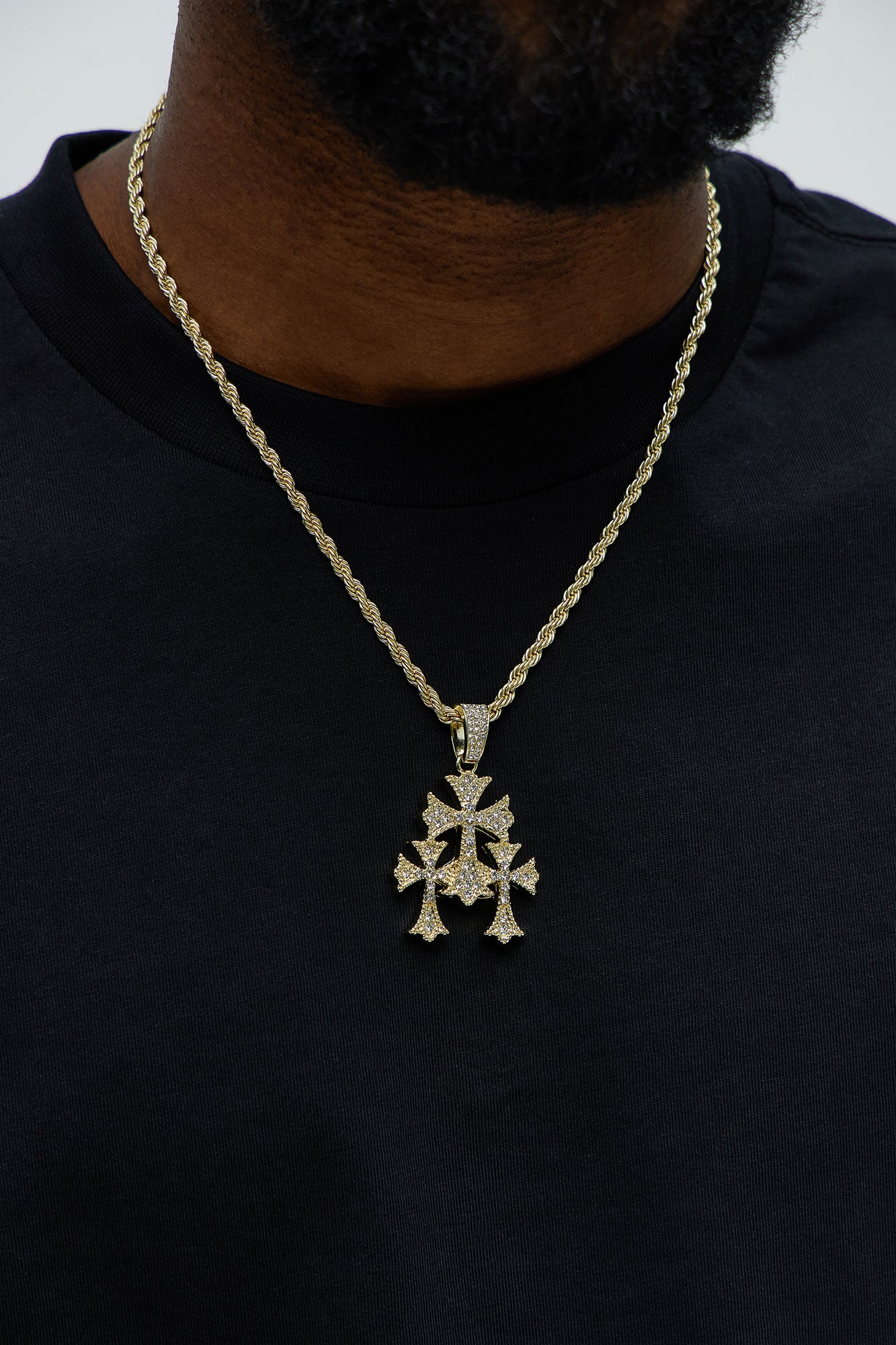 Iced Out Triple Cross Pendant