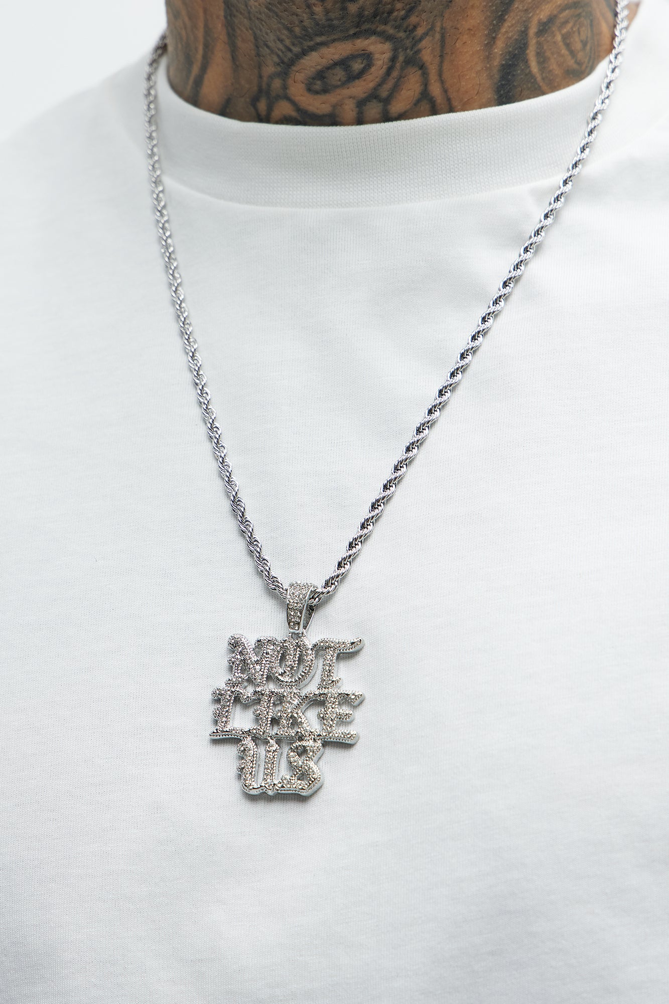 Not Like Us Goth Font Pendant
