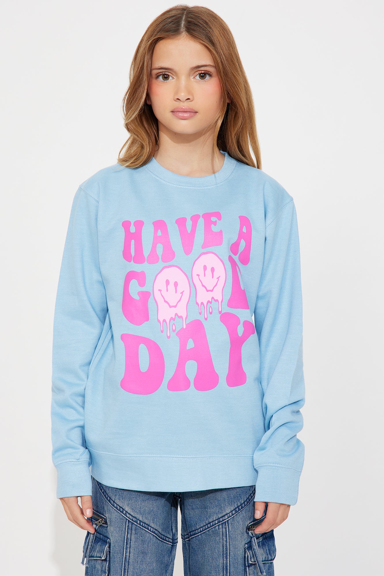 Mini Have A Good Day Crew Neck Sweatshirt