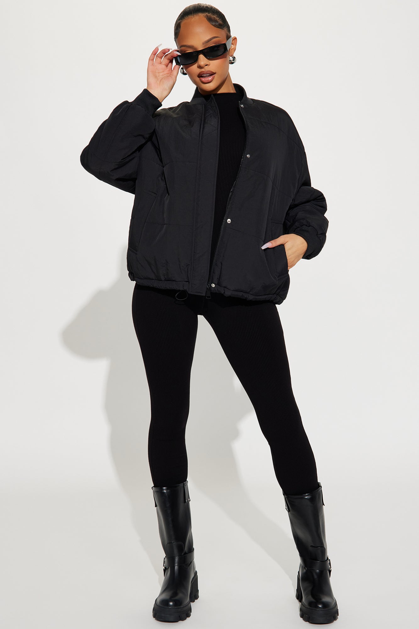 Riley Quilted Bomber Jacket