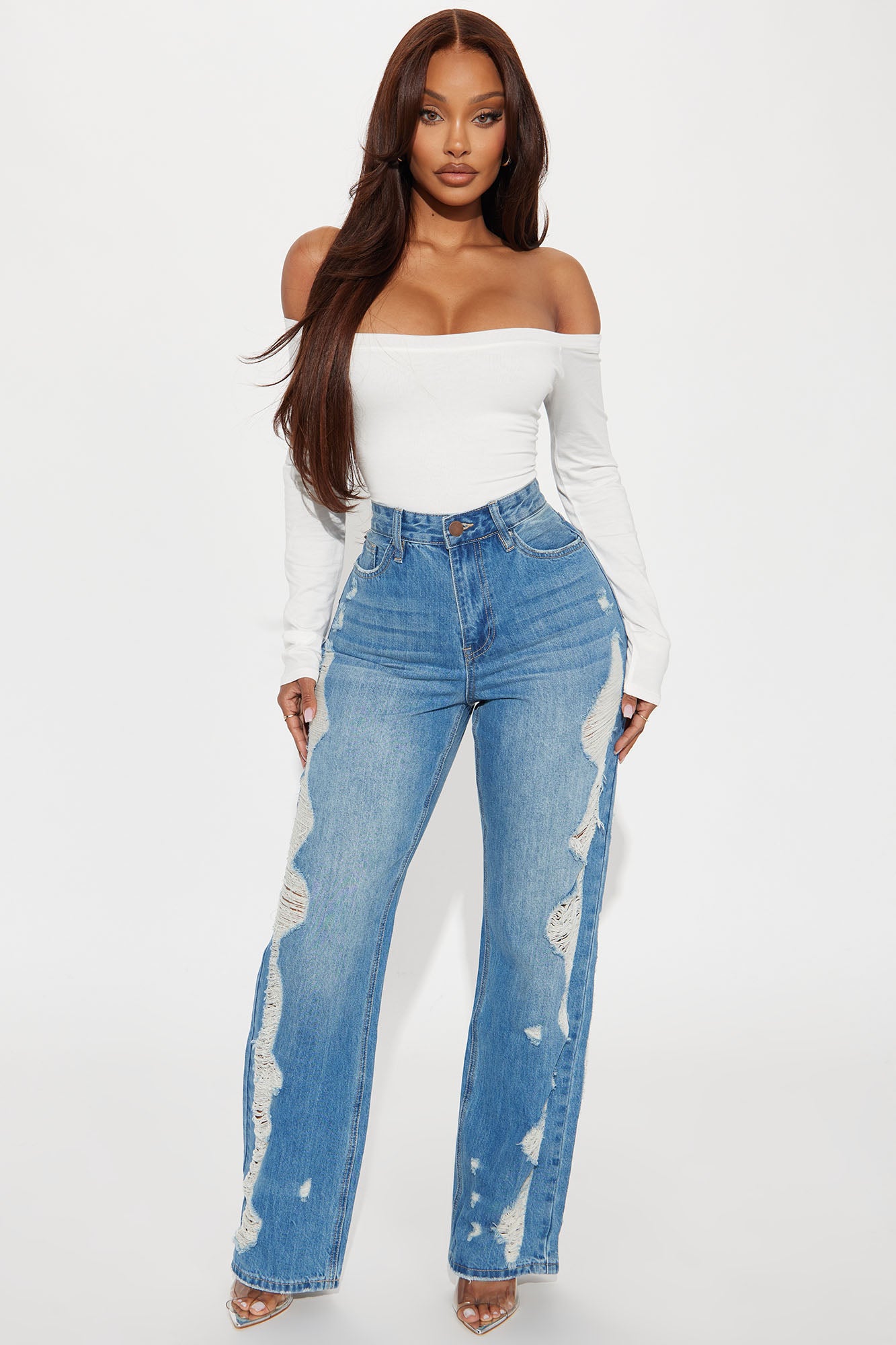 No Maybes Ripped Straight Leg Jeans