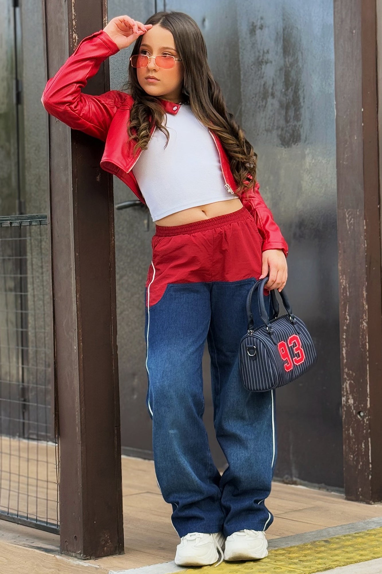 Mini Lookin Like An Icon Elastic Waistband Baggy Jeans